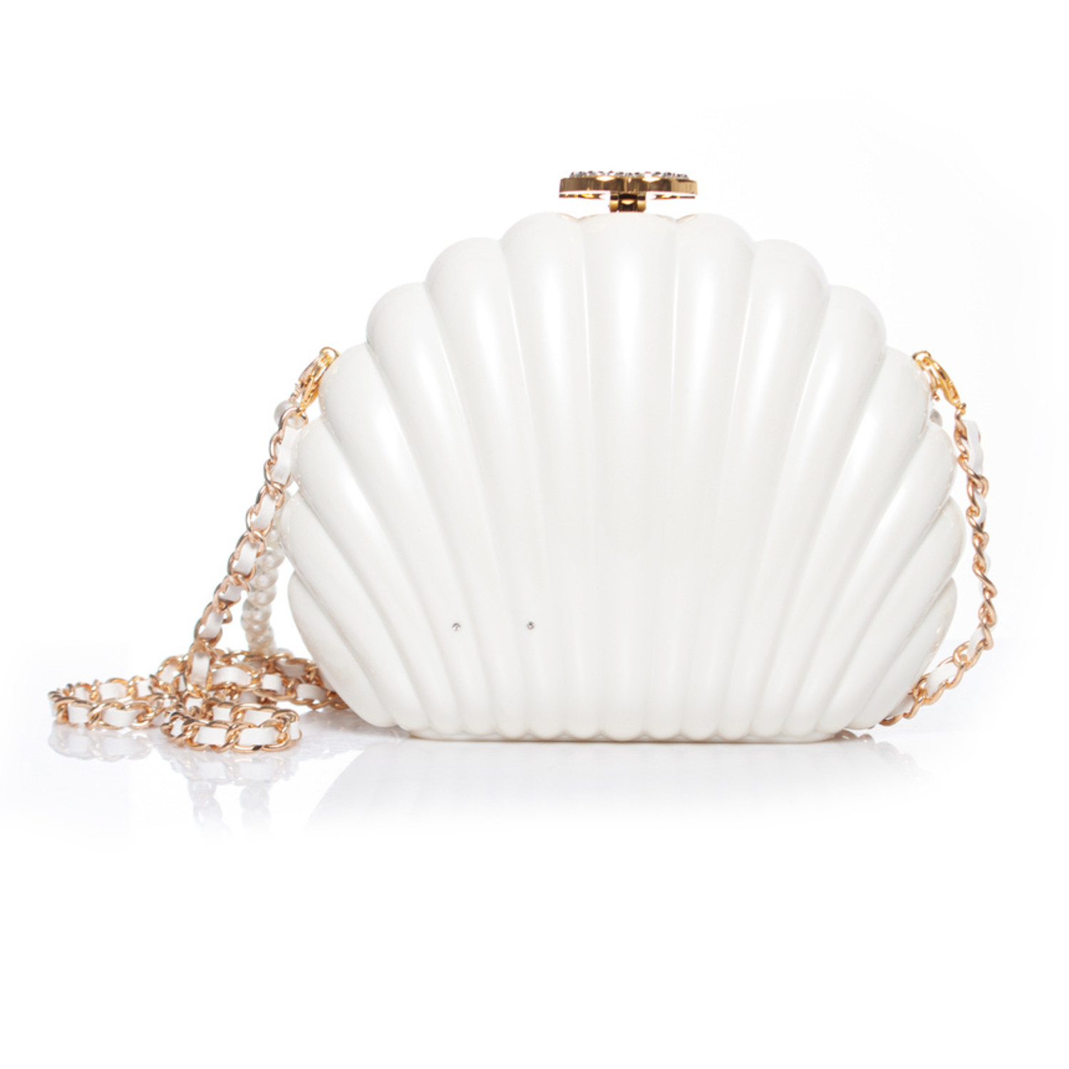 Chanel VIP Limited Fourth of July VIP Gift White Clam Shell Pearl Bag /  Clutch