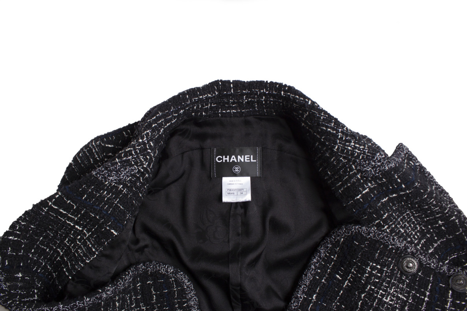 Chanel, black and white boucle jacket with lurex - Unique Designer Pieces