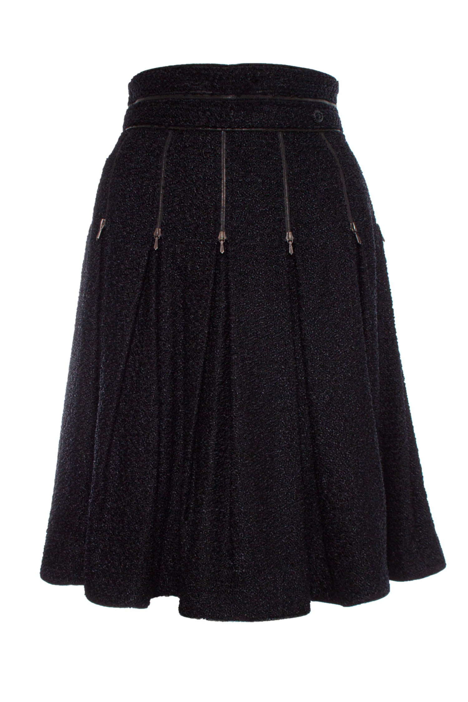 SALE❣️CHANELのロングskirt、超美品、00製、#38 Stunning Authentic Chanel Layered Ruffled Long CC Logo Silk