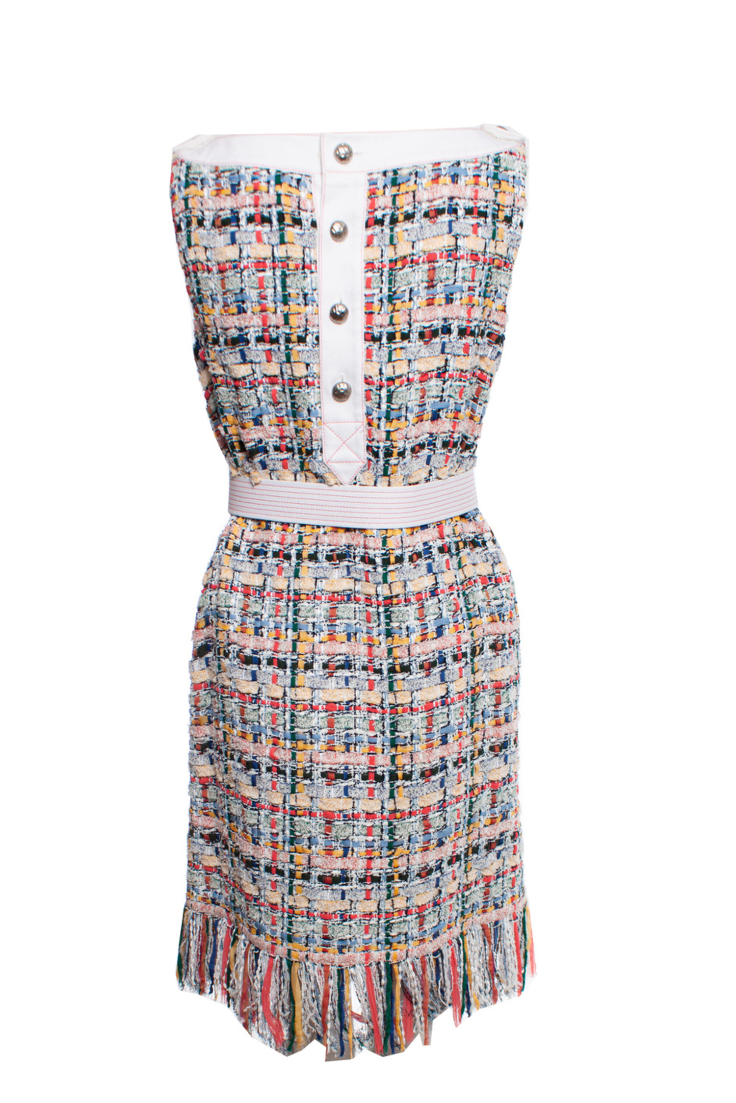 Tweed mid-length dress Chanel Multicolour size 36 FR in Tweed - 34558094