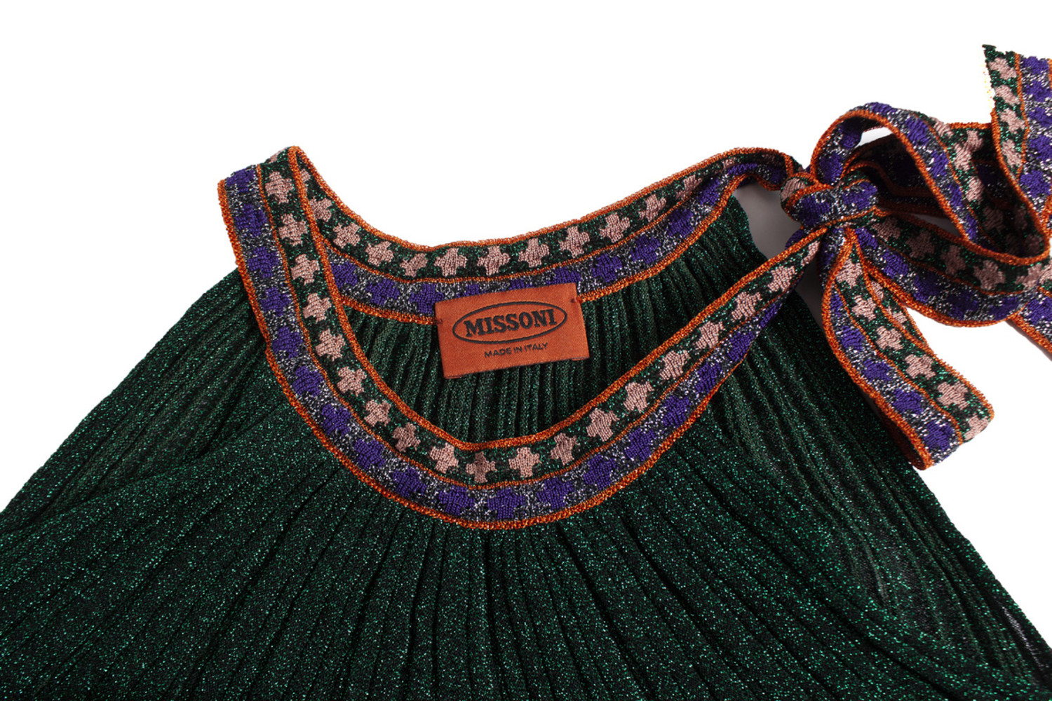 Missoni, Green sleeveless lurex top - Unique Designer Pieces