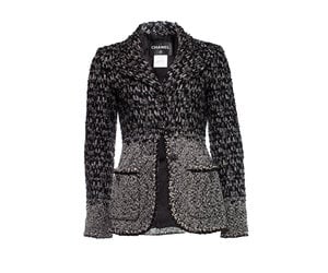 chanel black and white tweed blazer