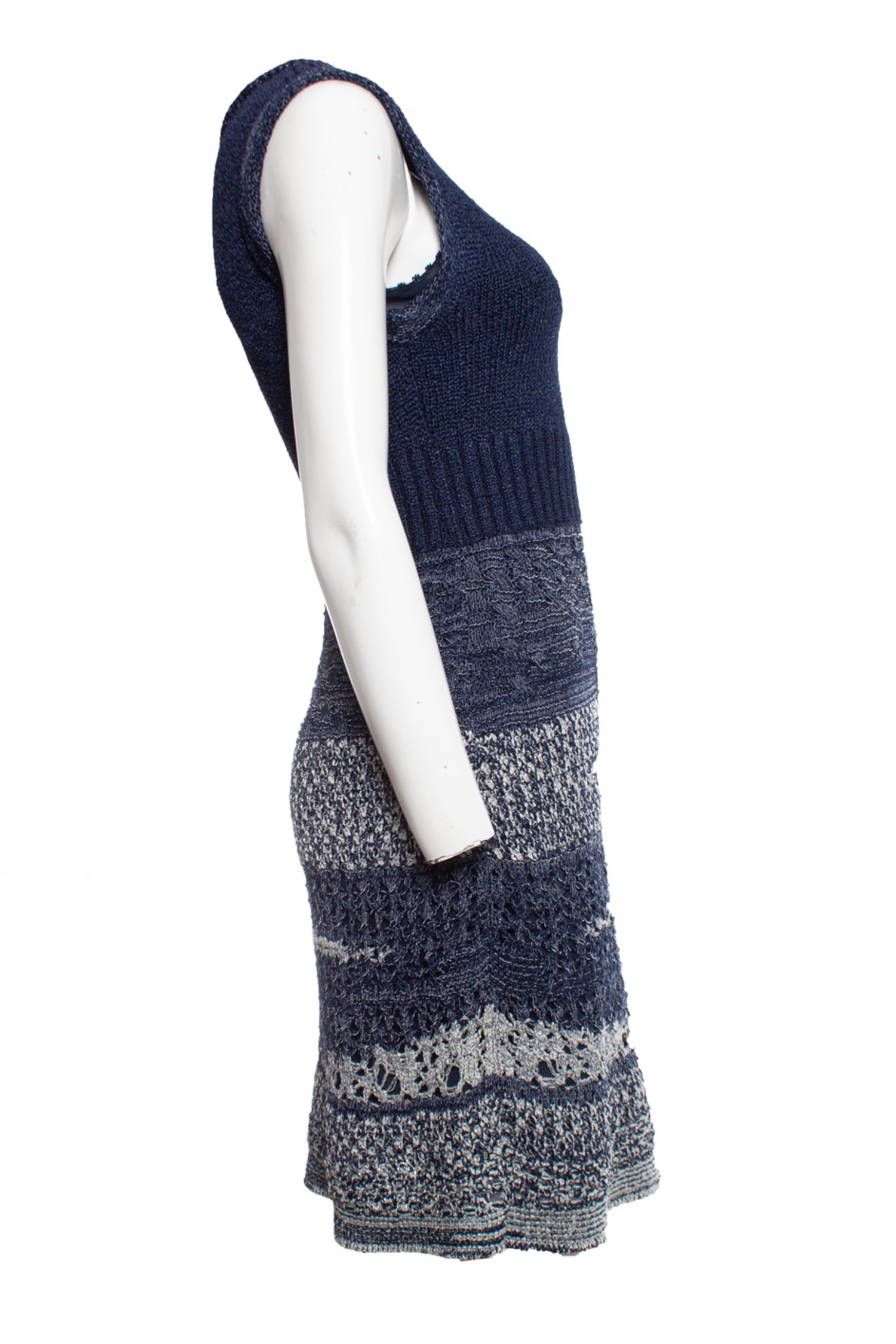 Chanel, Blue crocheted sleeveless dress - Unique Designer Pieces