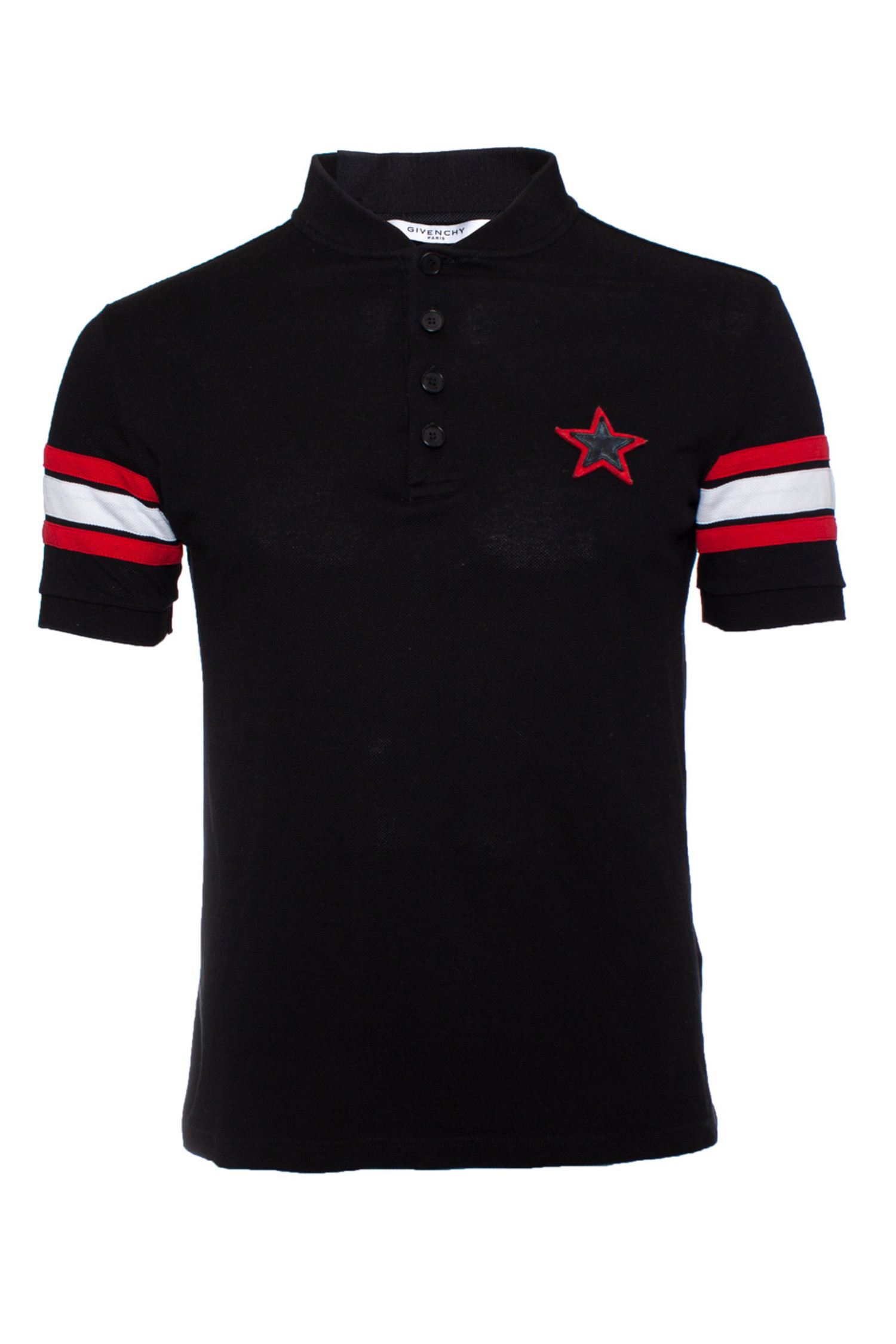 Givenchy, black polo with stripes - Unique Designer Pieces