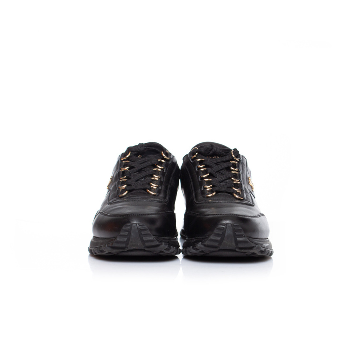 Louis Vuitton, Black leather sneakers. - Unique Designer Pieces