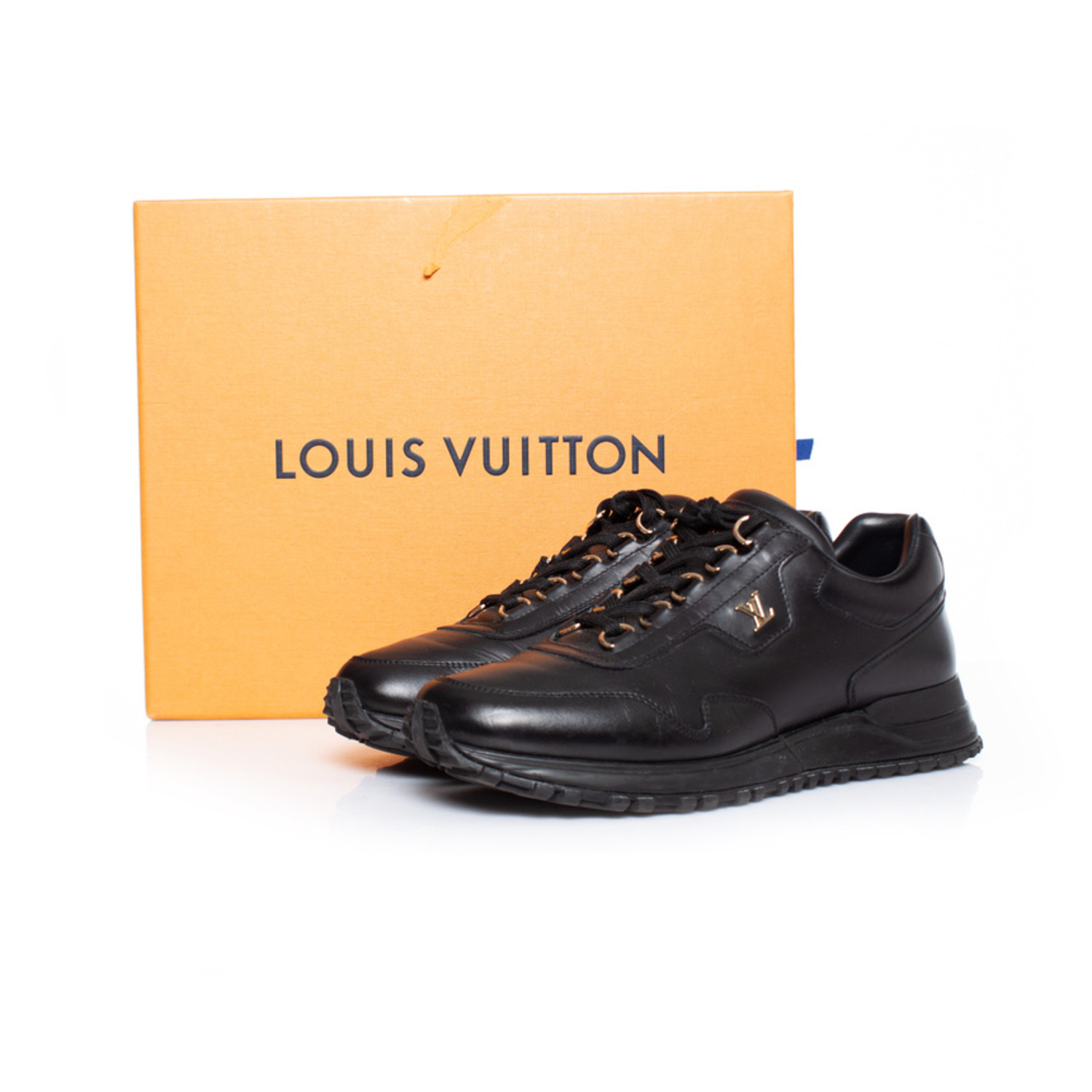 Louis Vuitton, Black leather sneakers. - Unique Designer Pieces