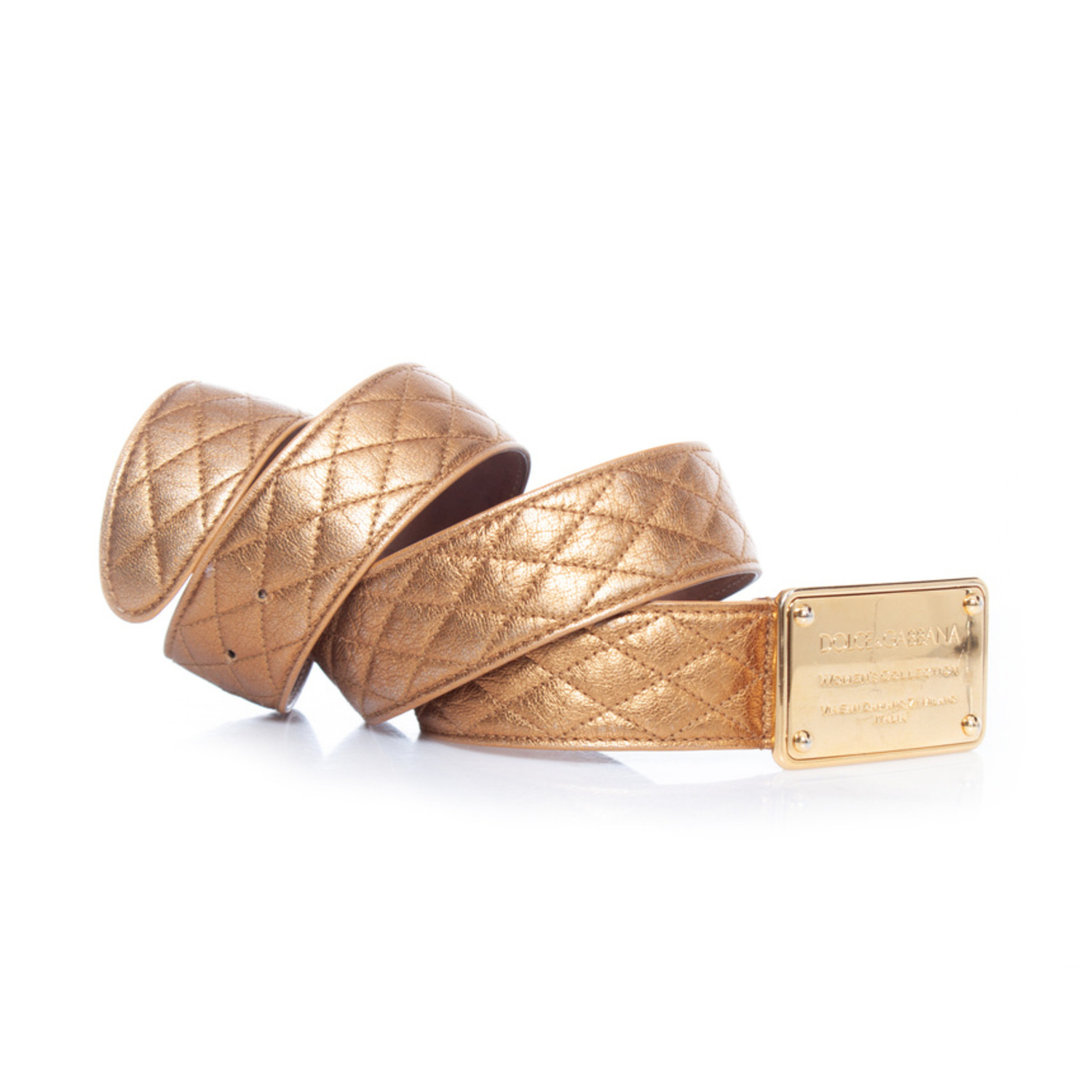 Dolce & Gabbana Gold leather quilted belt Dolce & Gabbana, Gold leather quilted belt - Unique Designer  main image 3