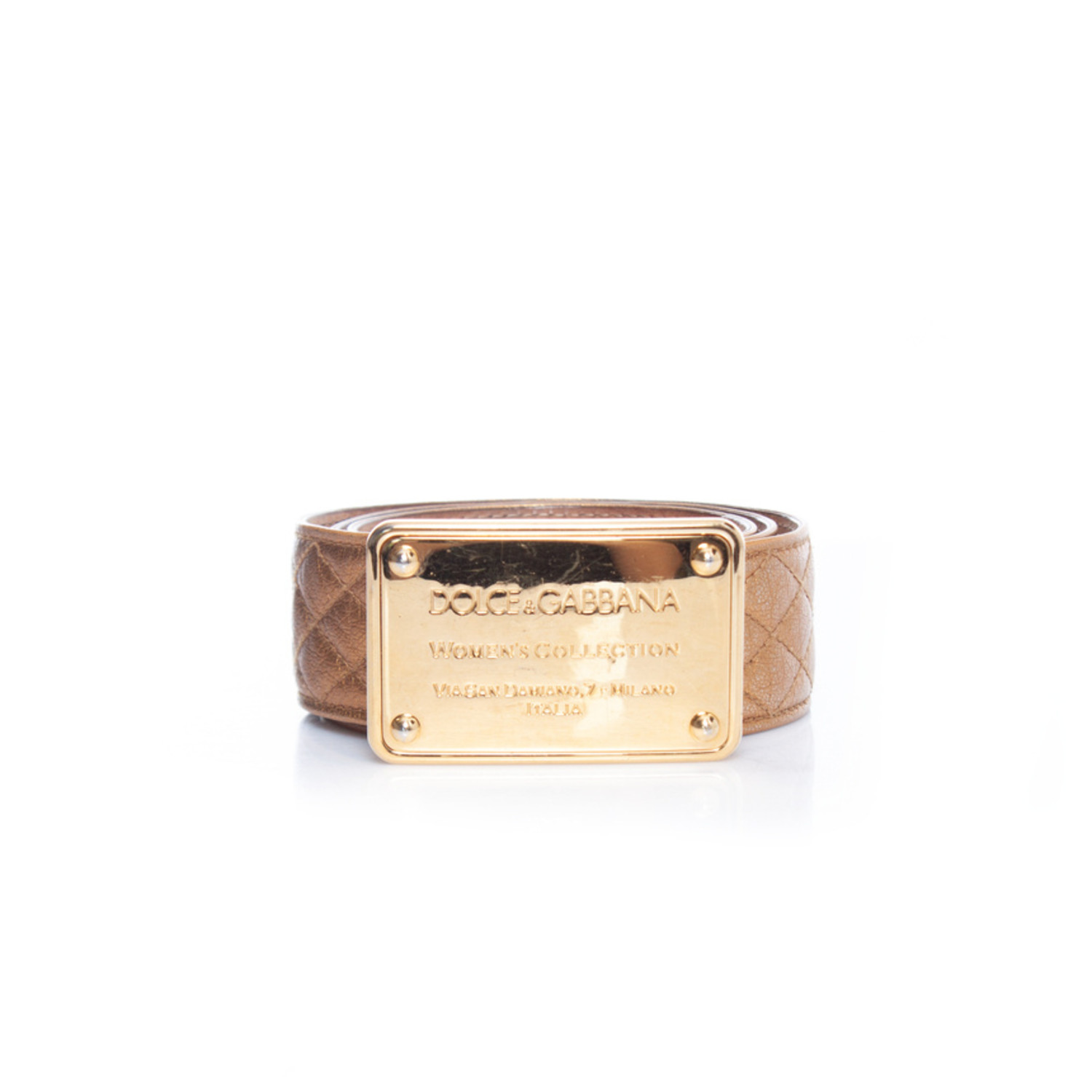 Dolce & Gabbana Gold leather quilted belt Dolce & Gabbana, Gold leather quilted belt - Unique Designer  main image 2