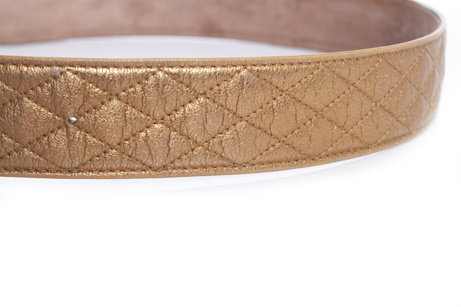 Dolce & Gabbana, Gold leather quilted belt - Unique Designer 