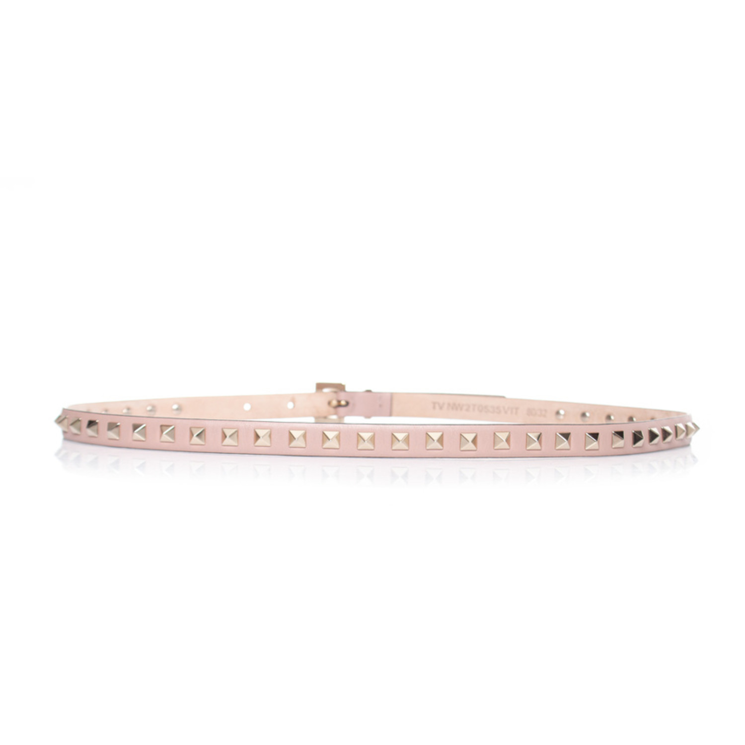 Valentino Pink Leather Studded Belt with Gold Hardware Valentino Garavani Roman Stud Bag Pink main image 3
