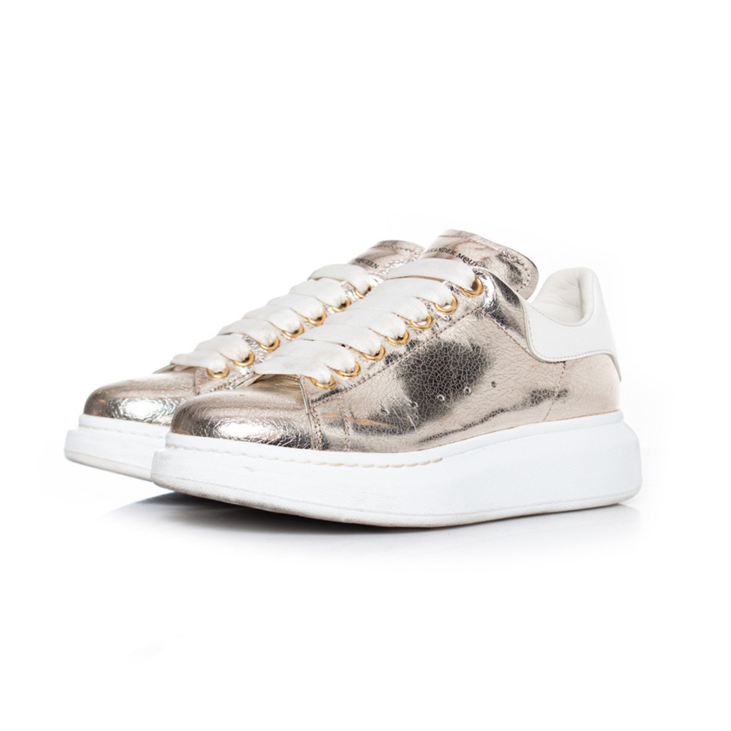 Metallic Sneakers in Gold - Alexander Mc Queen