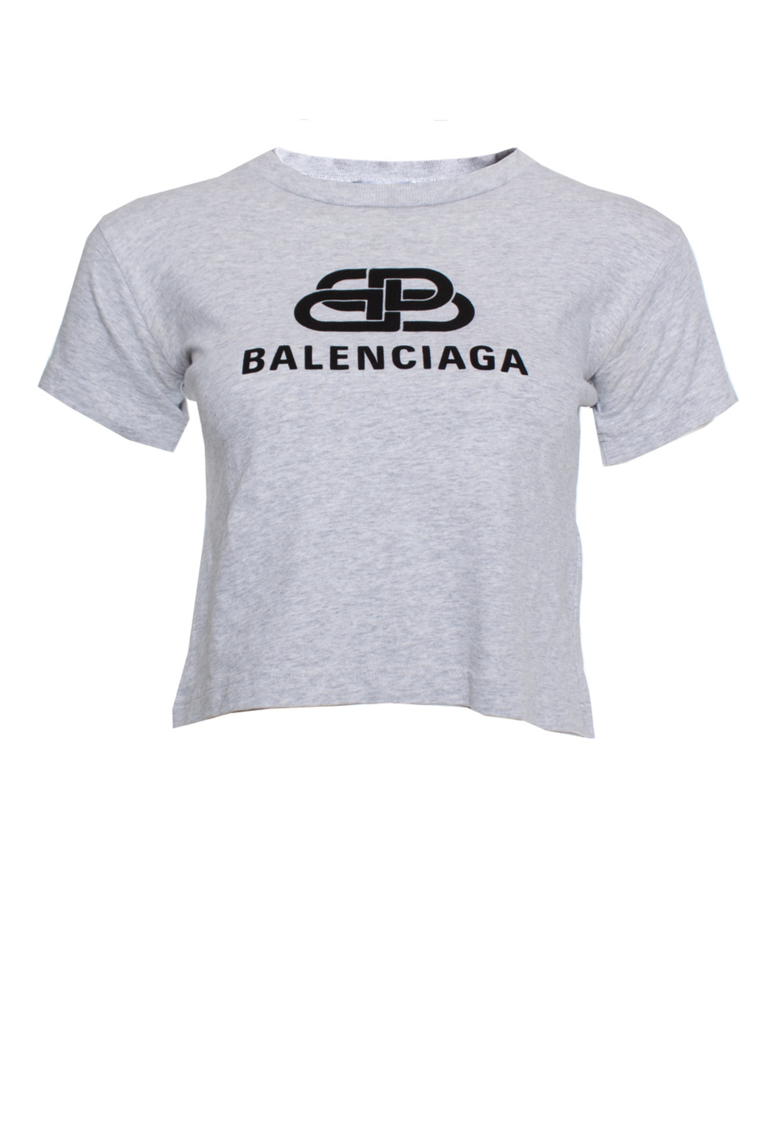 Op grote schaal innovatie Kenmerkend Balenciaga, grijs BB crop t-shirt - Unique Designer Pieces