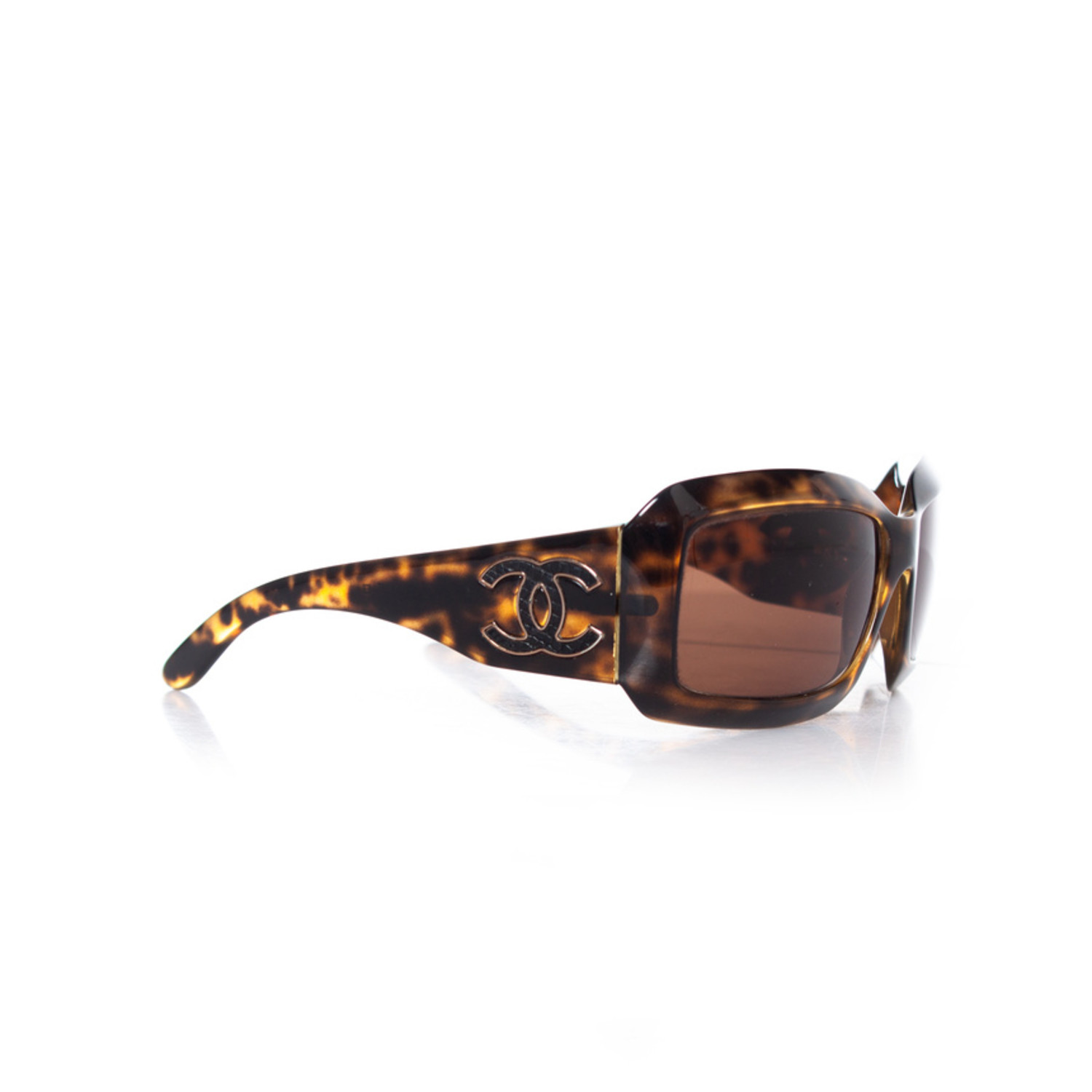 CHANEL Lizard CC Sunglasses Chanel Lizard Trim Interlocking CC Logo Sunglasses - Silver  main image 4