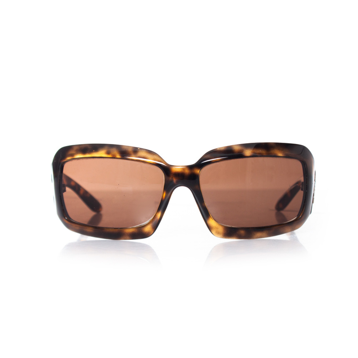 Chanel, Brown square tortoise bow sunglasses - Unique Designer Pieces