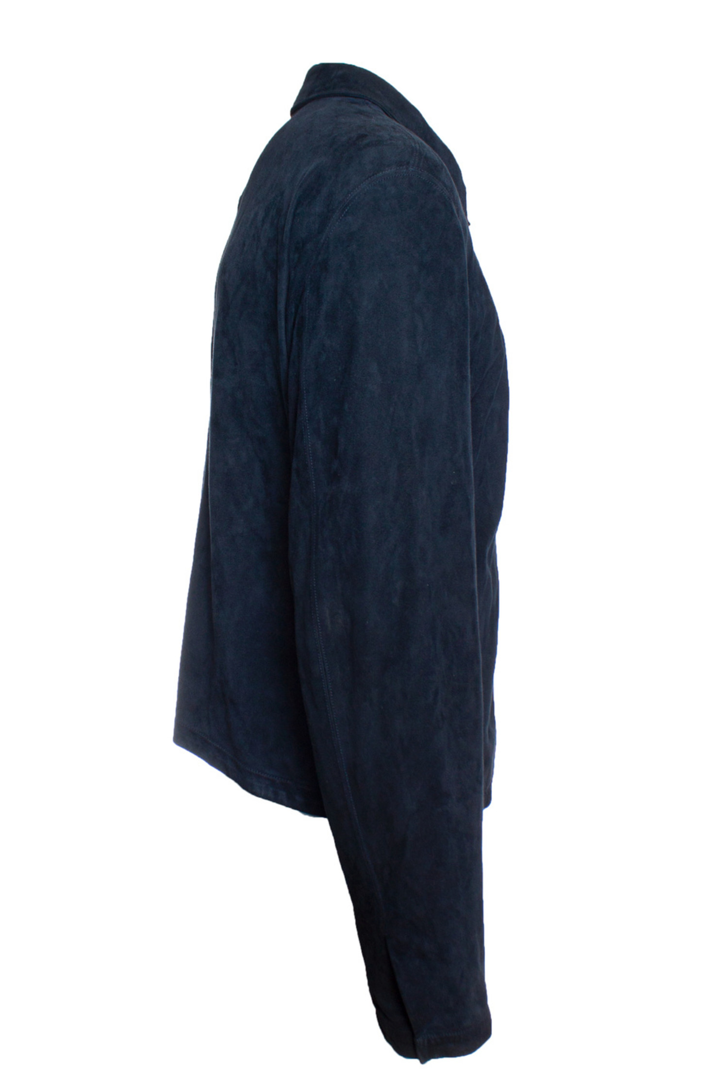 blue suede bomber jacket