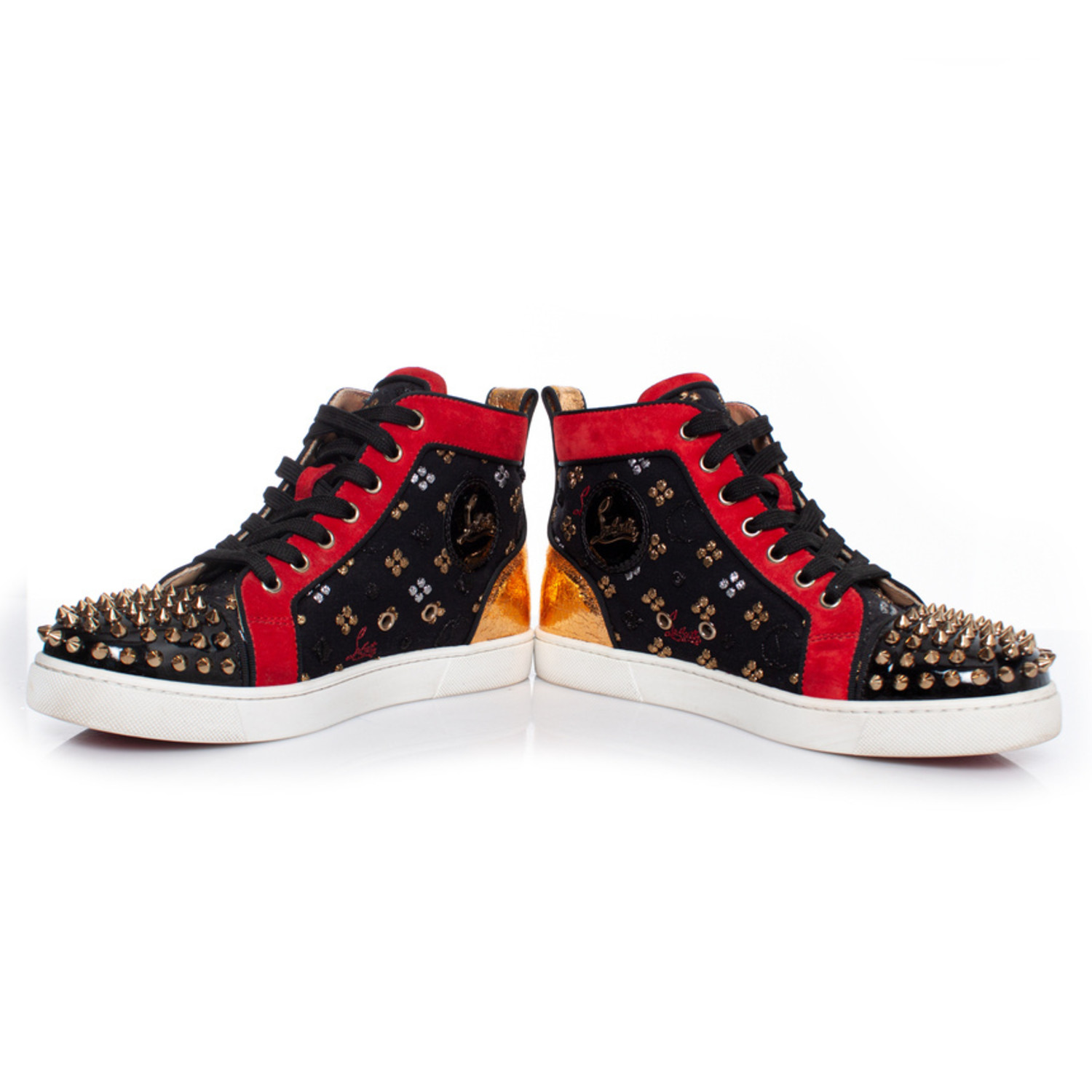 Christian Louboutin Multicolor Patent and Leather Louis Spikes