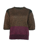 DRIES VAN NOTEN ラメニット ネイビー ピンク F オシャレ dries-van-noten-dries-van-