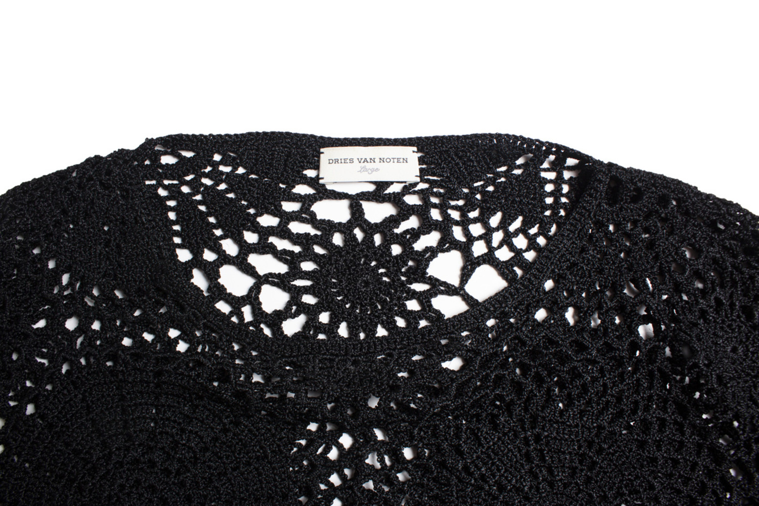 Tシャツ・カットソー DRIES VAN NOTEN Black Crochet Top Dries van Noten, black crochet top - Unique Designer Pieces