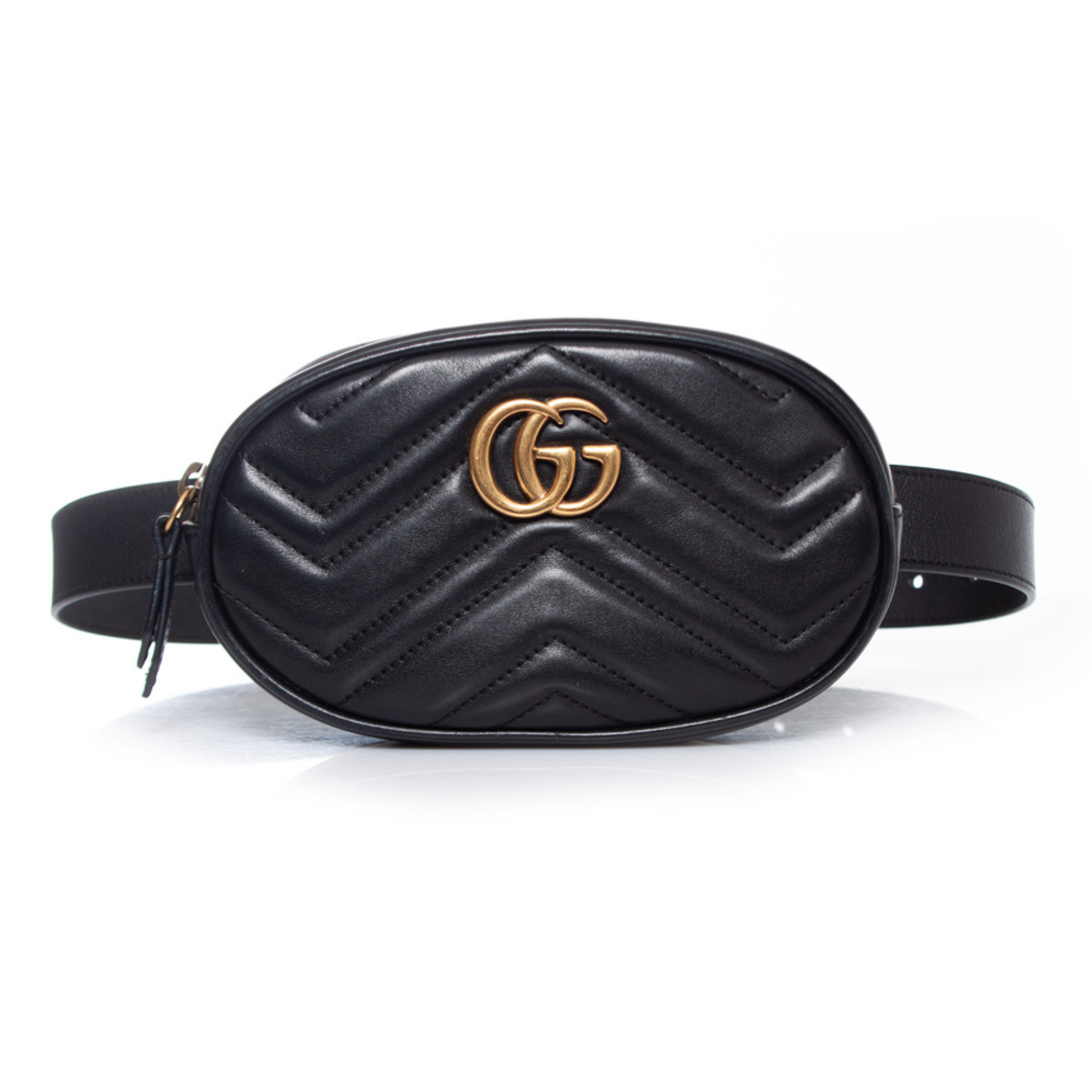 Gucci, black GG marmont belt bag - Unique Designer Pieces