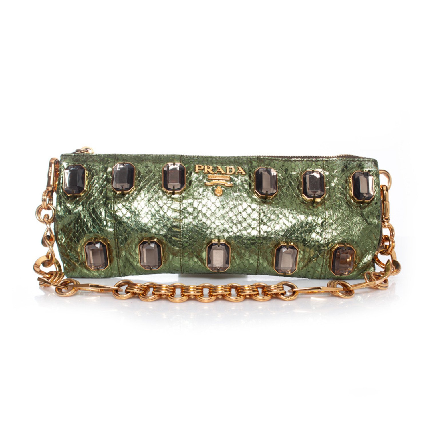 Prada Clutch Bag Golden Synthetic ref.208415 - Joli Closet