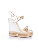 Christian Louboutin white espadrille wedge Unique Designer Pieces