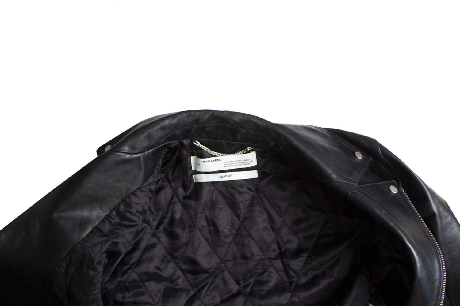 OFF-WHITE Leather biker jacket · VERGLE