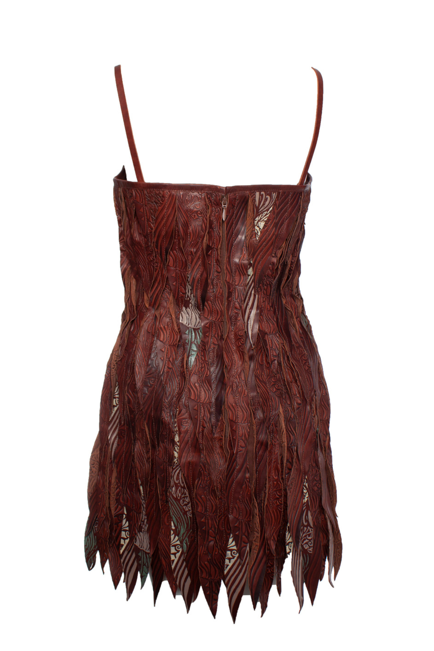 Diesel Black Gold, lasercut leather dress - Unique Designer Pieces