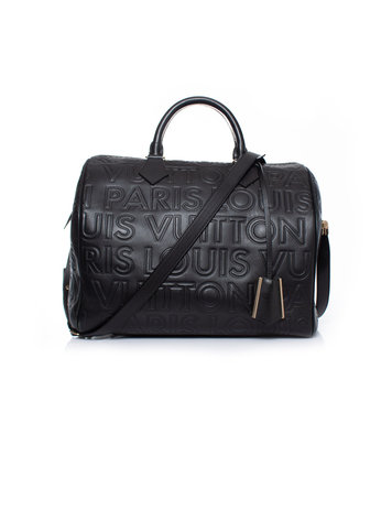 Louis Vuitton Black Monogram Paris Embossed Leather Limited Edition Speedy  Cube 30 Bag Louis Vuitton