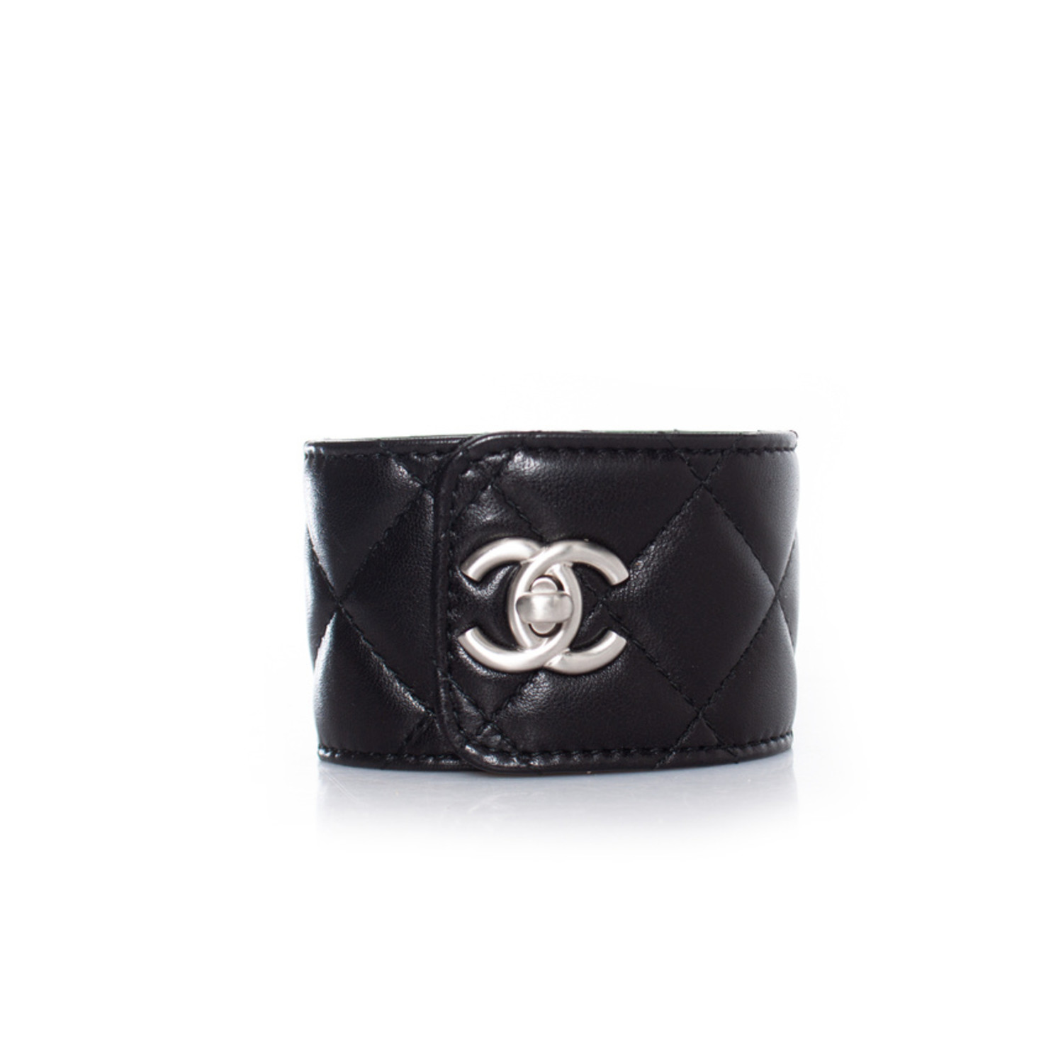 Chanel, cuff bracelet with silver CC lock - Unique Designer Pieces