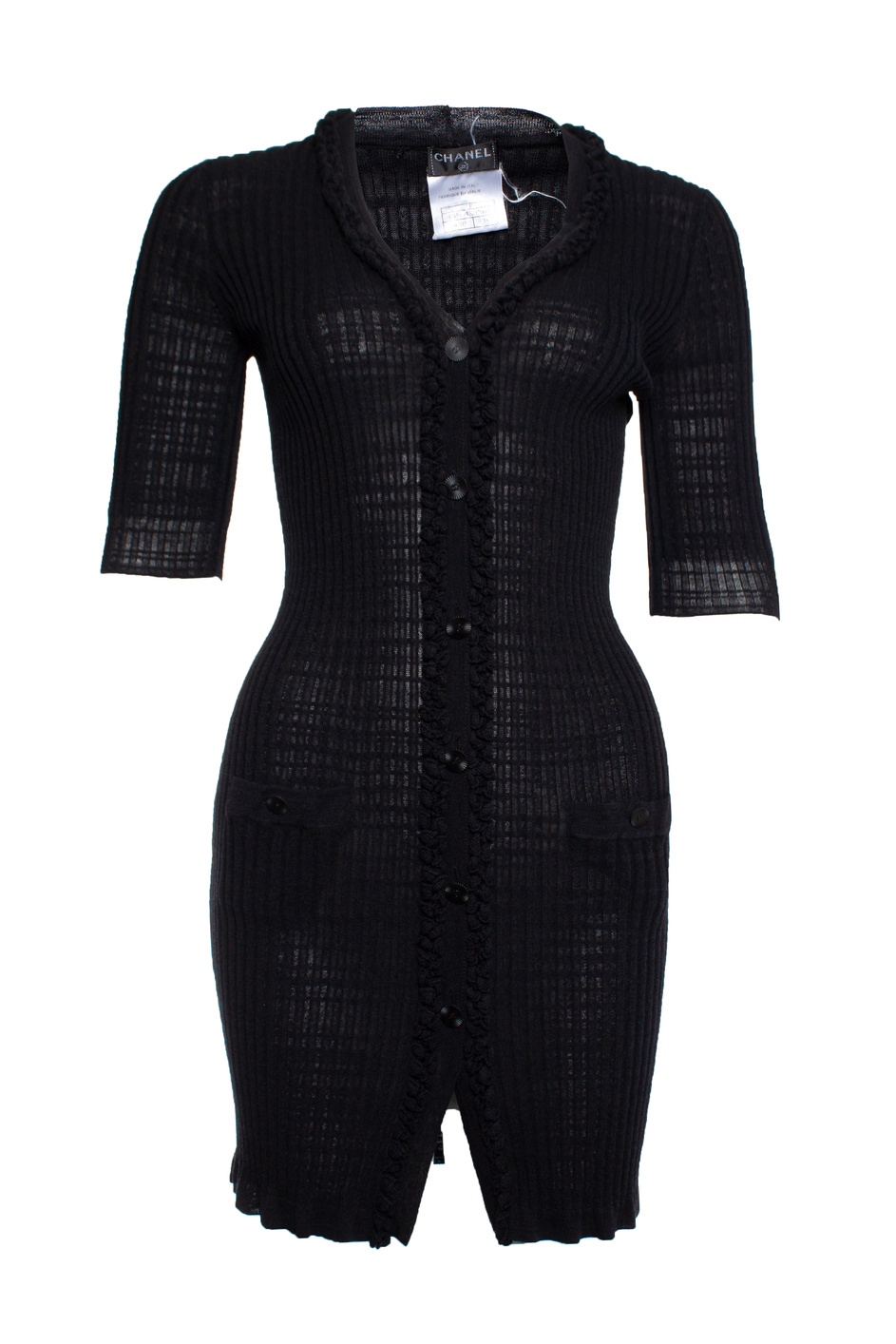 Chanel Zwarte tricot jurk Unique Designer Pieces