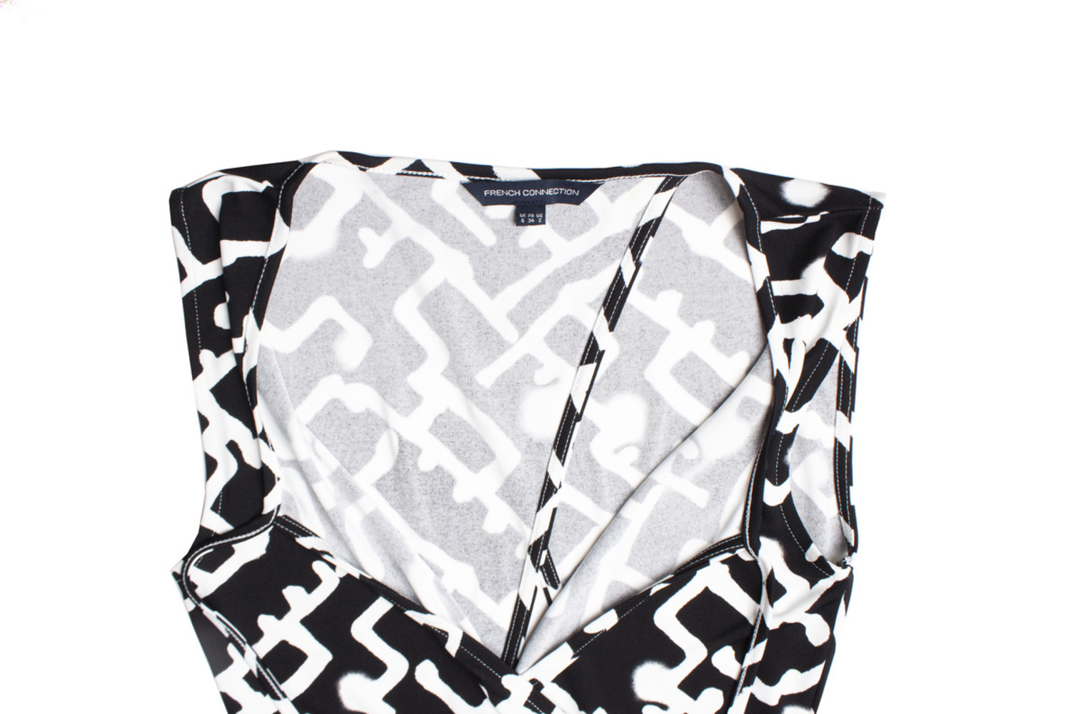 french connection white and black dress French Connection Ponte Mixed Media Maxi Dress - Black/Summer White