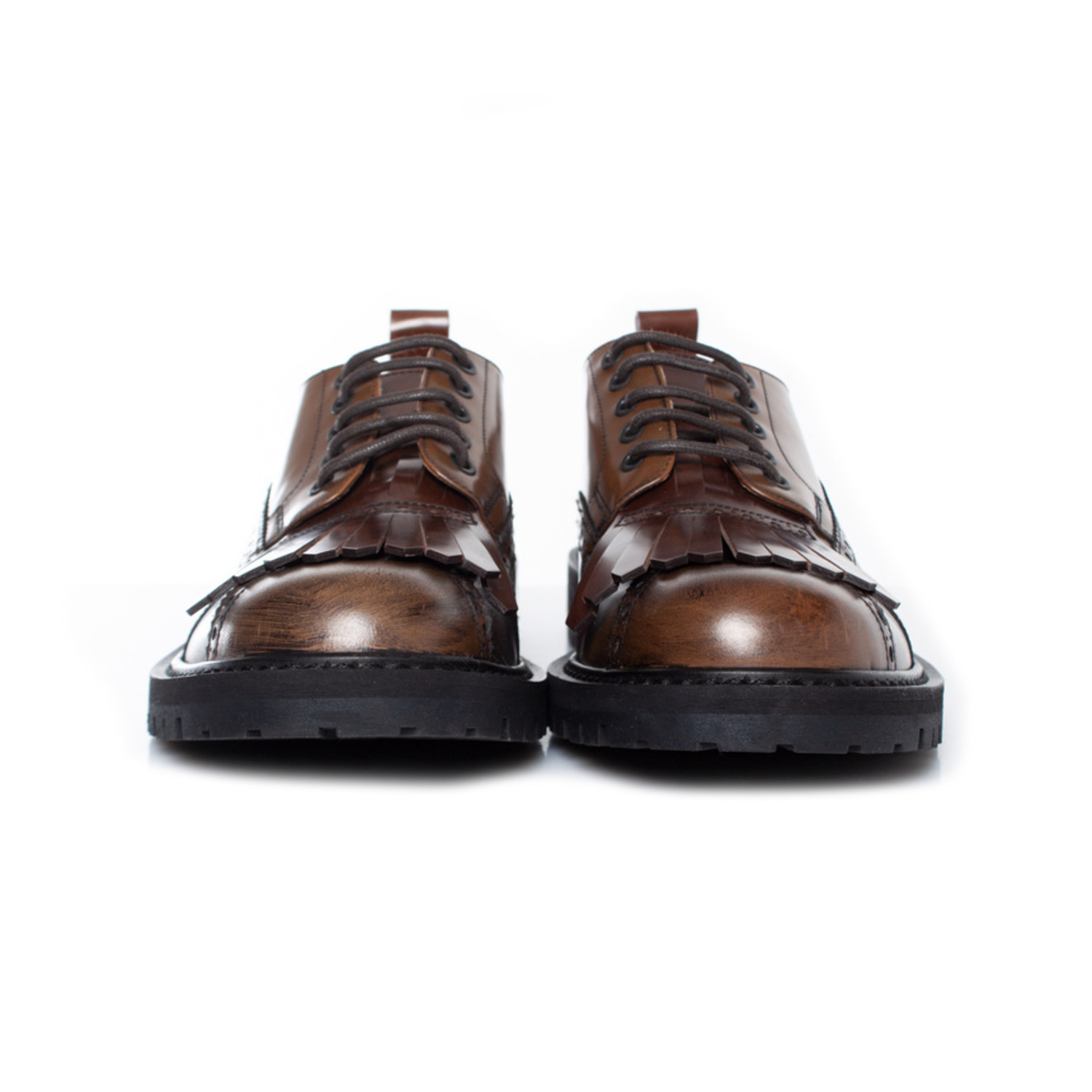 Dries Van Noten, Brown brogue lace-up shoes - Unique Designer Pieces