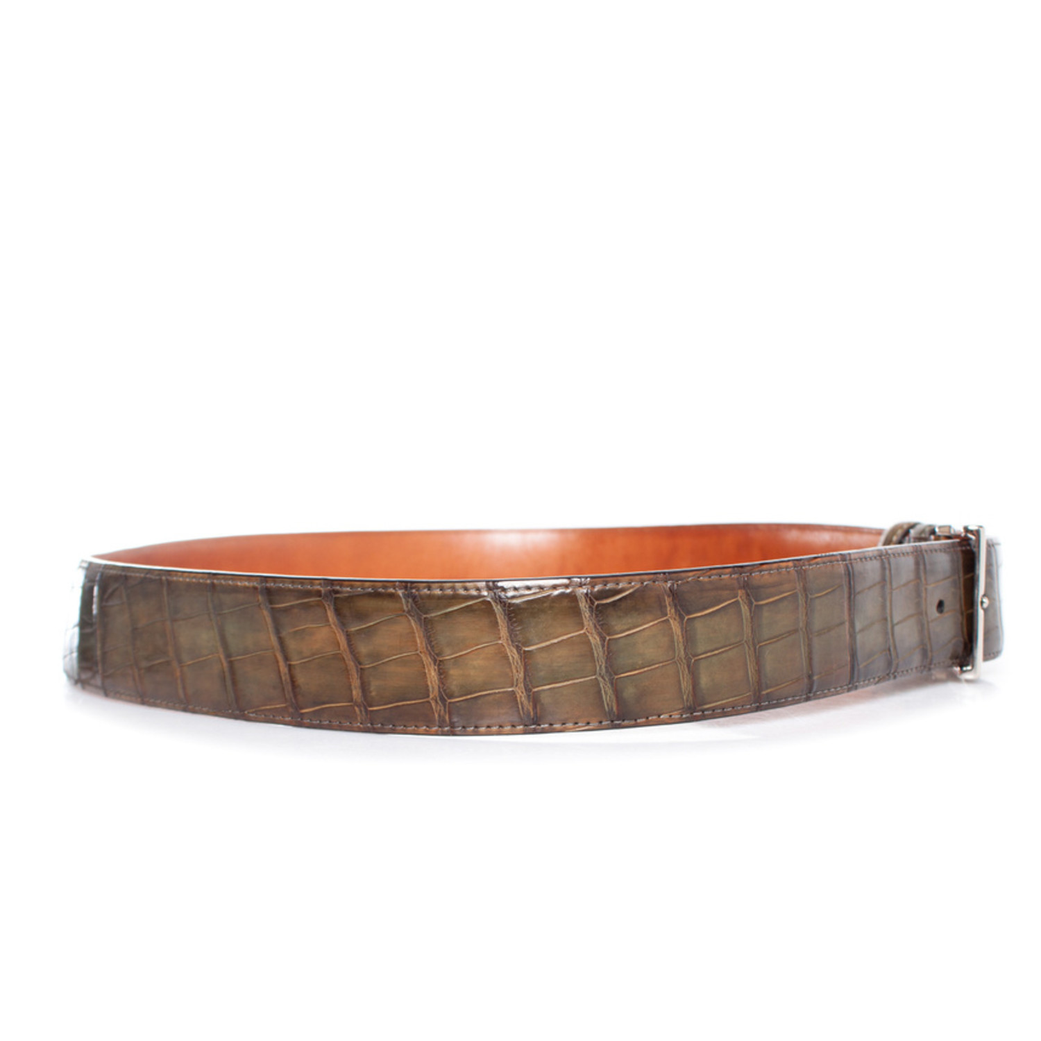 Santoni Men´s belt alligator leather black online shopping 