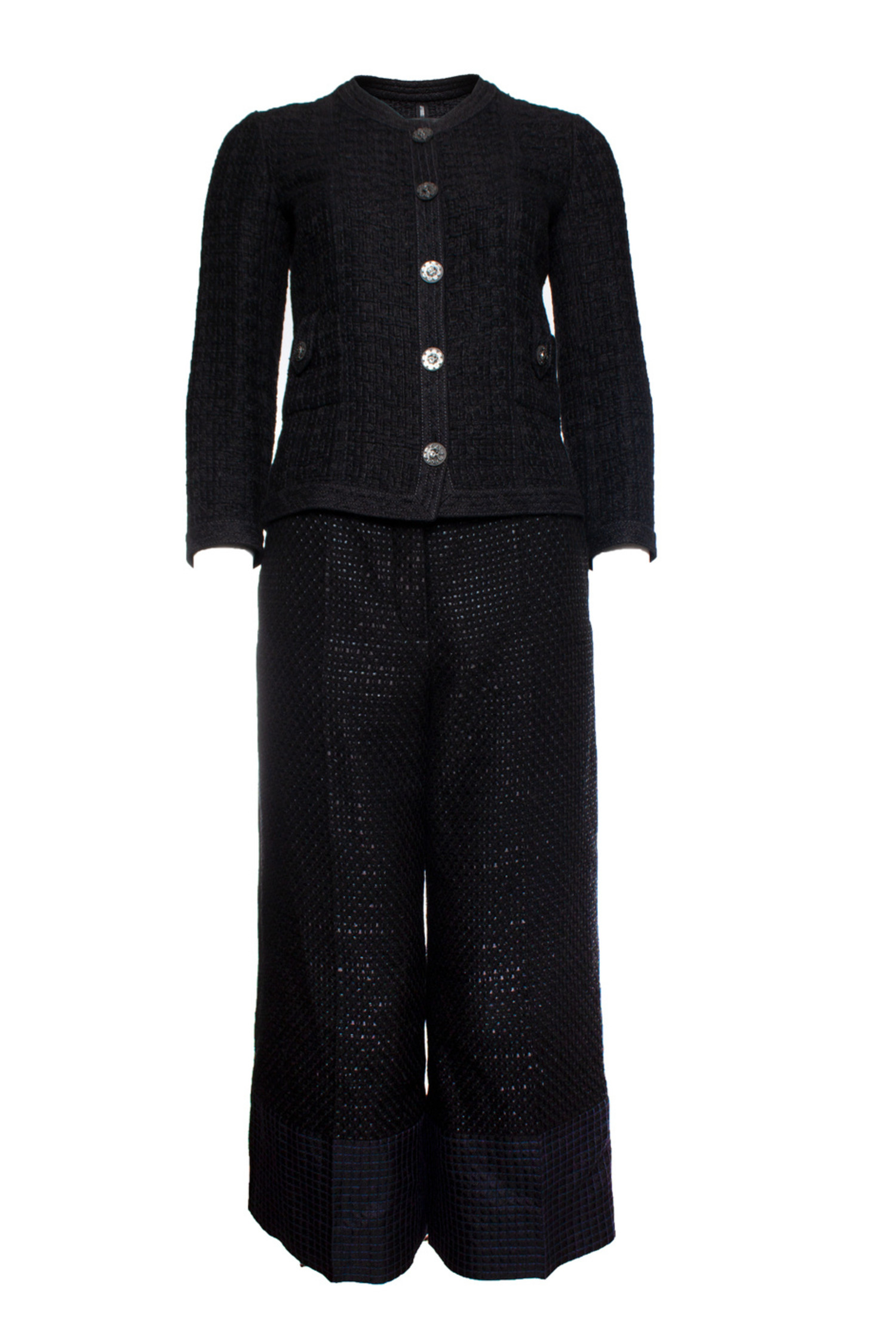 Chanel, black combi tweed set - Unique Designer Pieces