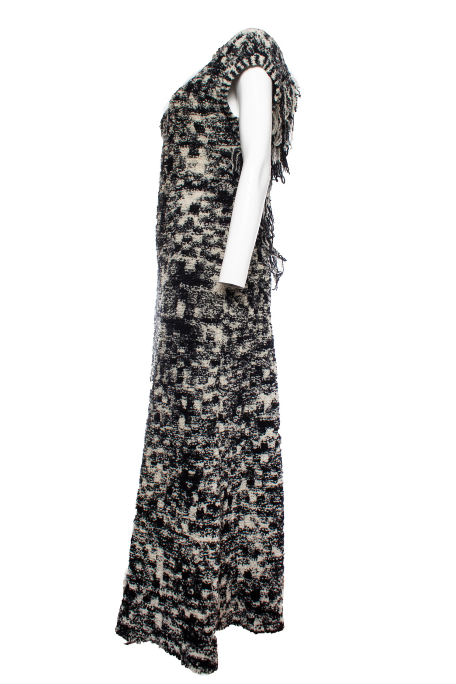 Chanel, Black and white boucle knit maxi gown - Unique Designer Pieces