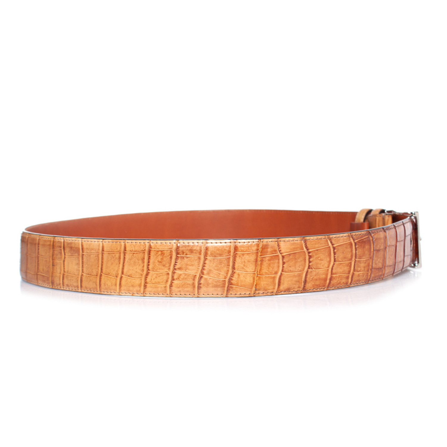 Santoni Men's belt alligator skin online shopping 