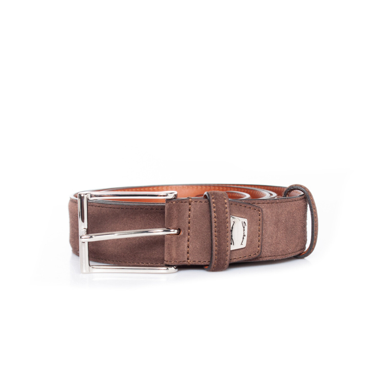 Santoni, bruine suède riem - Unique Designer Pieces