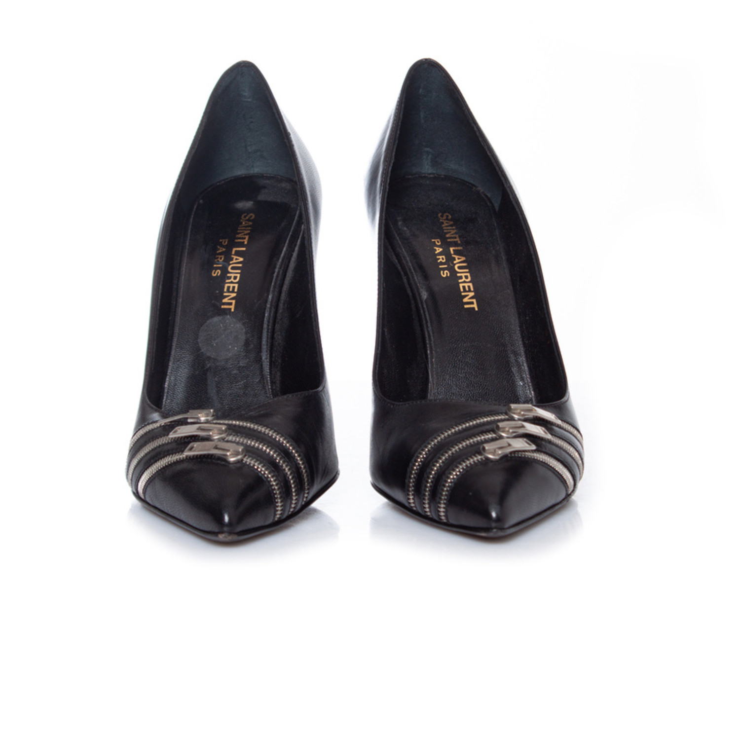 Saint Laurent, Black leather zipper pumps - Unique Designer Saint Laurent, Black leather zipper pumps - Unique Designer