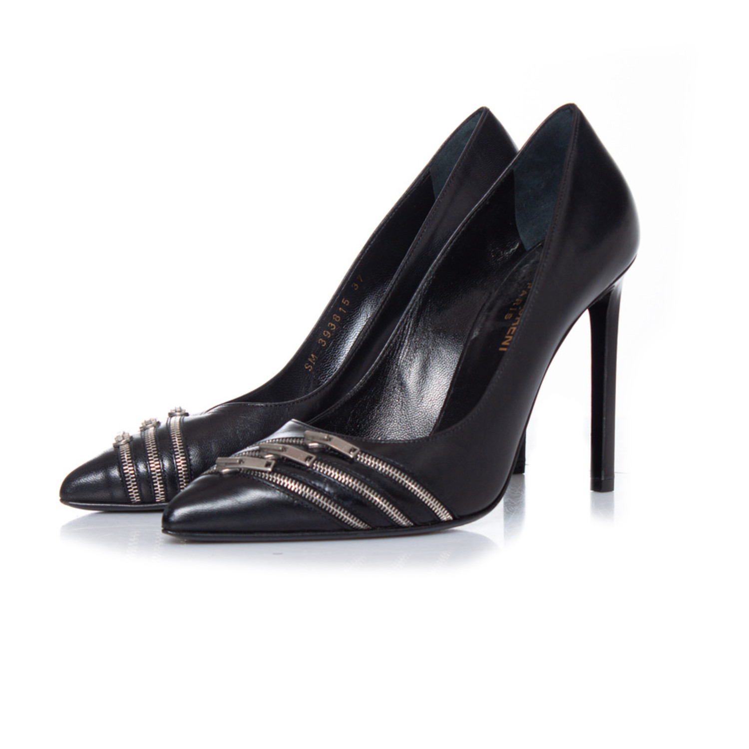 Saint Laurent, Black leather zipper pumps - Unique Designer Saint Laurent, Black leather zipper pumps - Unique Designer