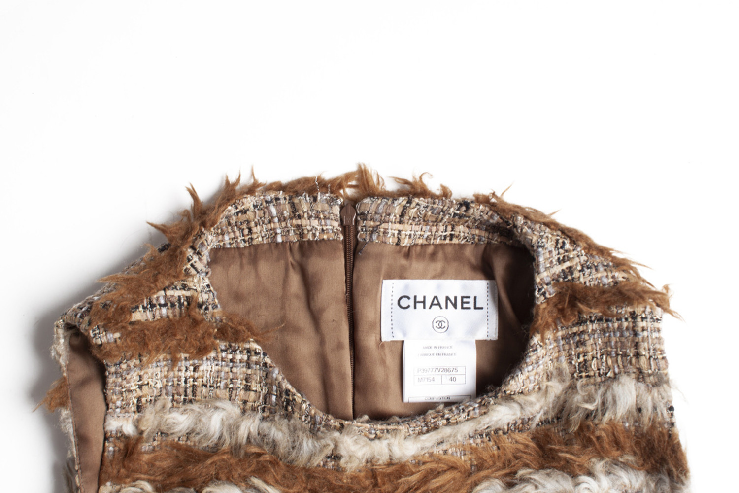 CHANEL, Jackets & Coats, Authentic Chanel Tweed Fantasy Fur Jacket Coat  46