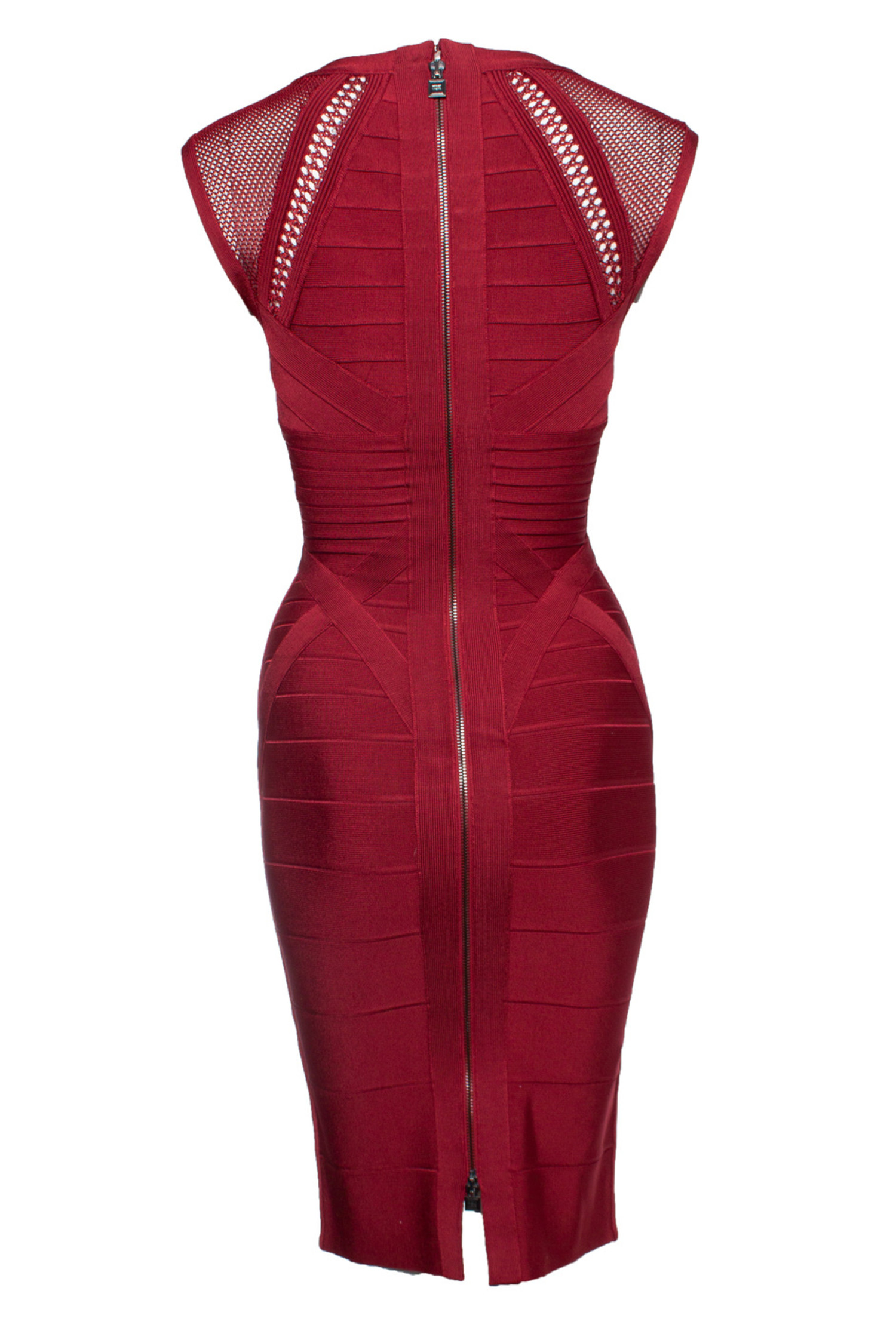 Herve Leger, red Chloe body con dress - Unique Designer Pieces