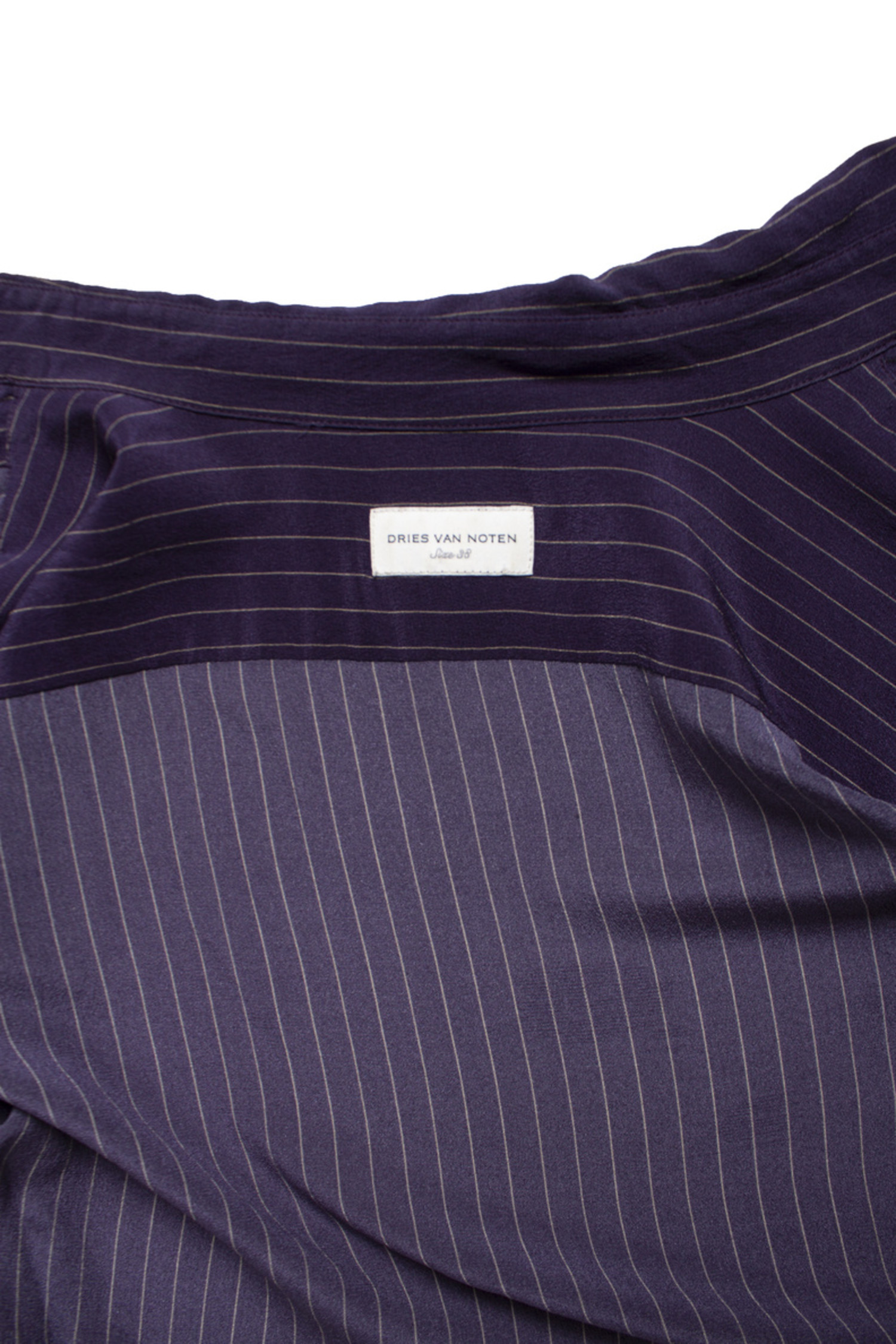 Dries Van Noten, Purple silk shirt with stripes - Unique Designer 