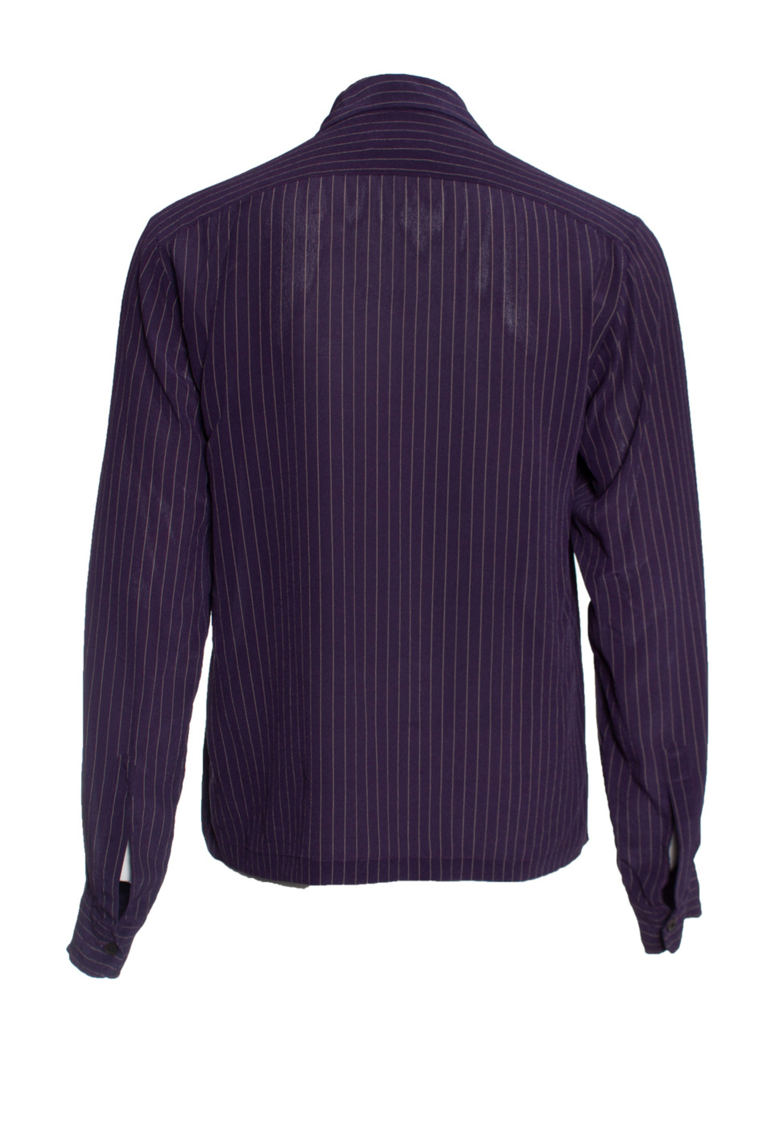 Dries Van Noten, Purple silk shirt with stripes - Unique Designer 