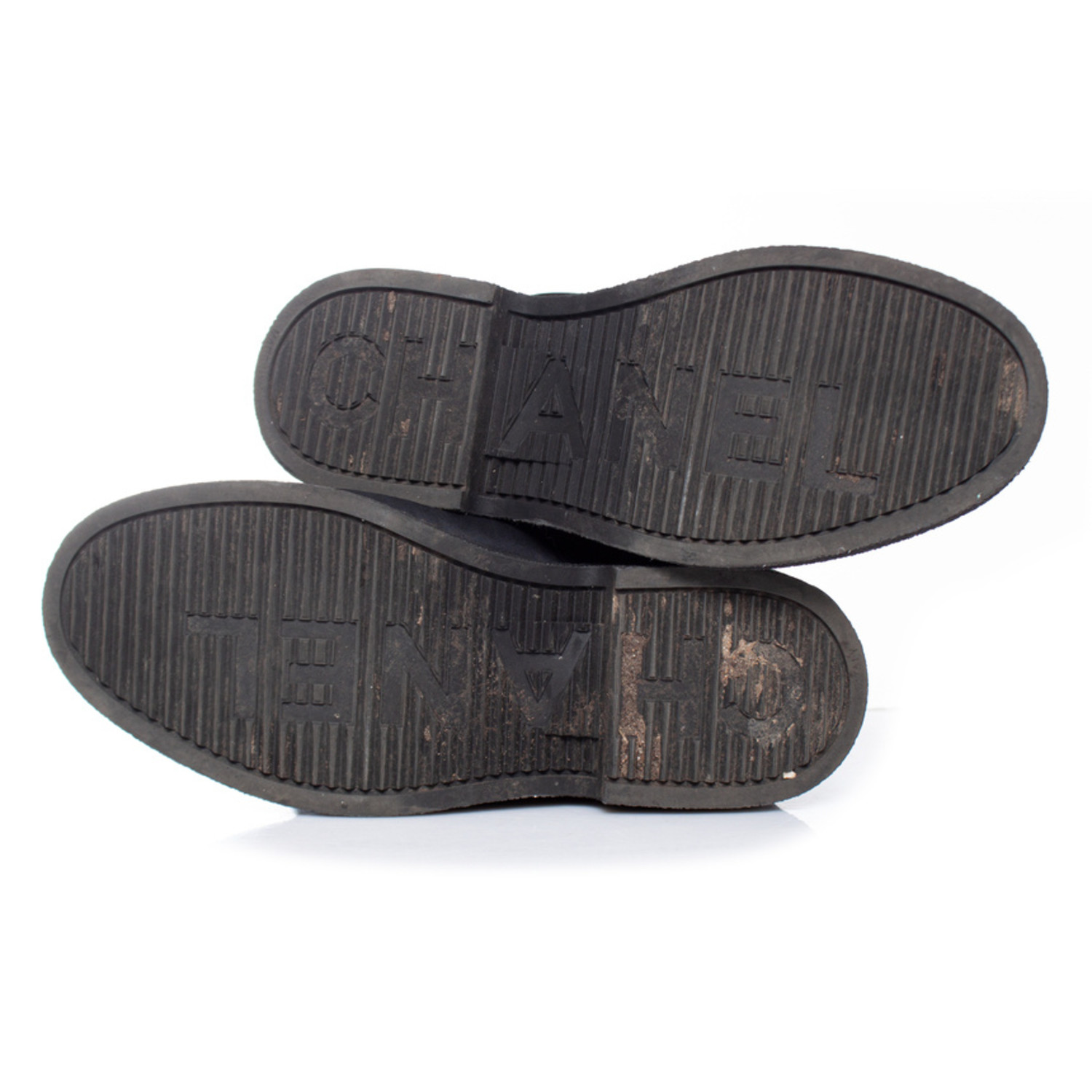 CHANEL Calfskin Nylon CC Ankle Snow Boots 35.5 Black 635692