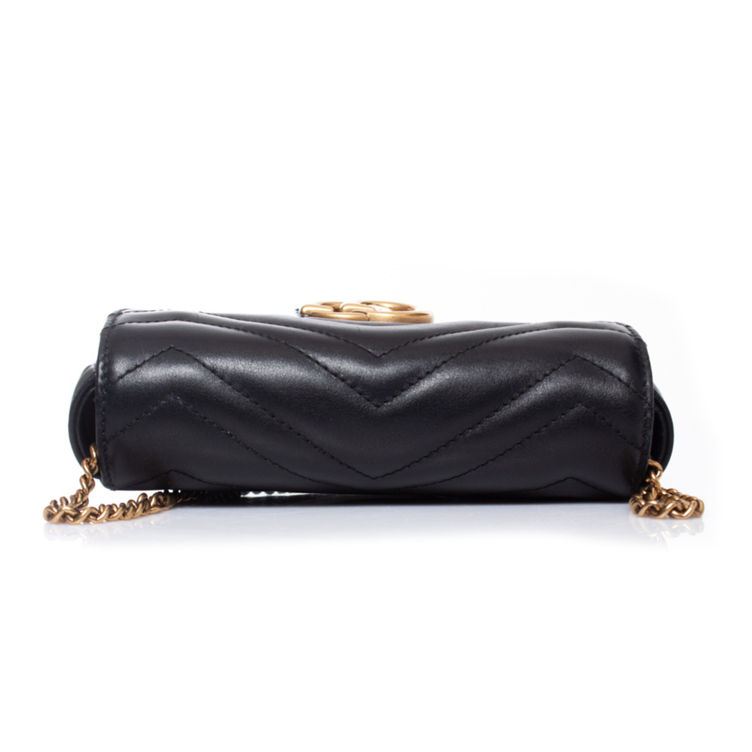 GG Marmont patent super mini bag in black patent leather