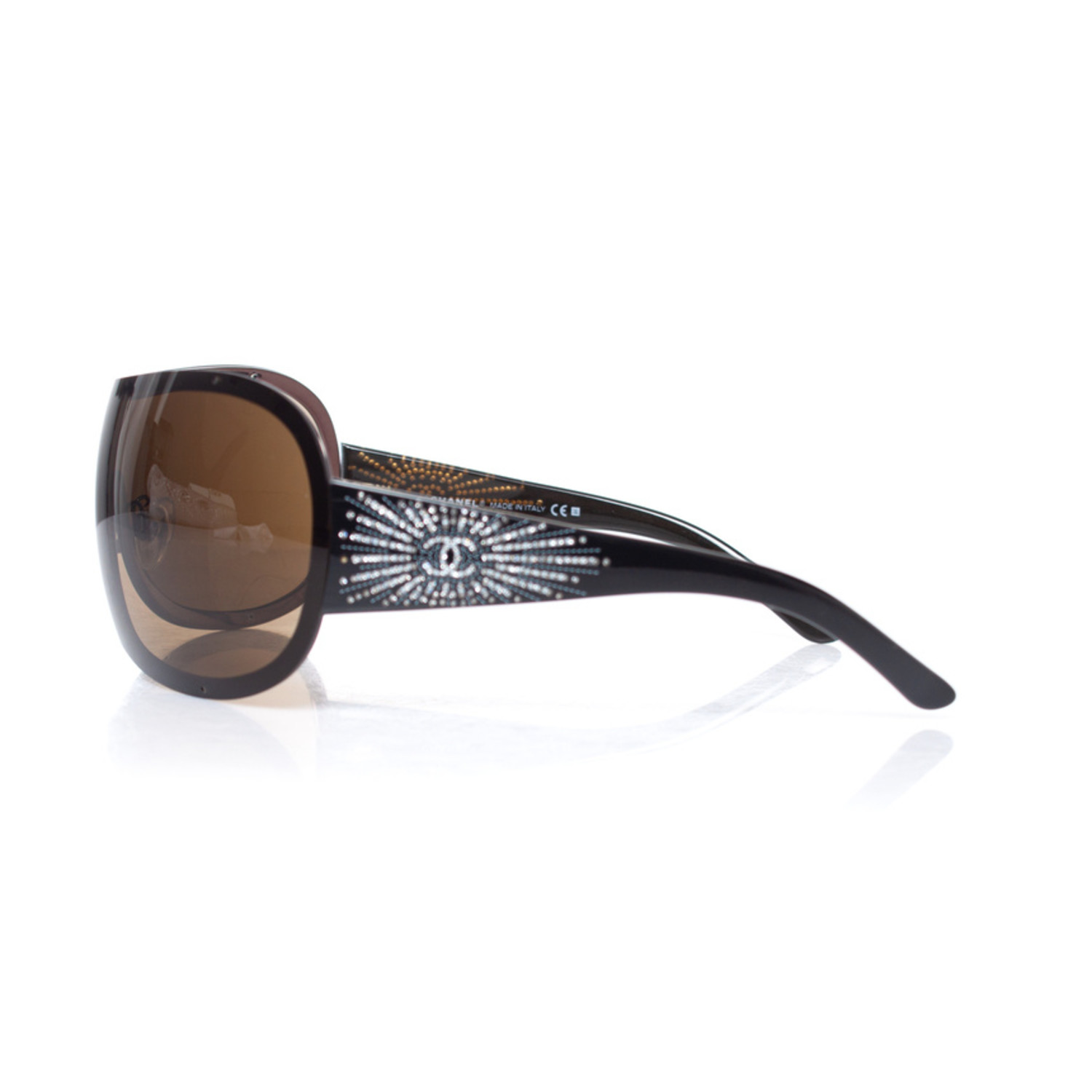Chanel, embellished CC logo shield sunglasses - Unique Designer Pieces