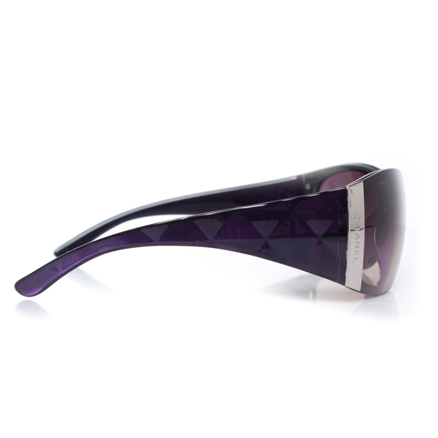 Chanel, Purple gradient quilted shield sunglasses - Unique 