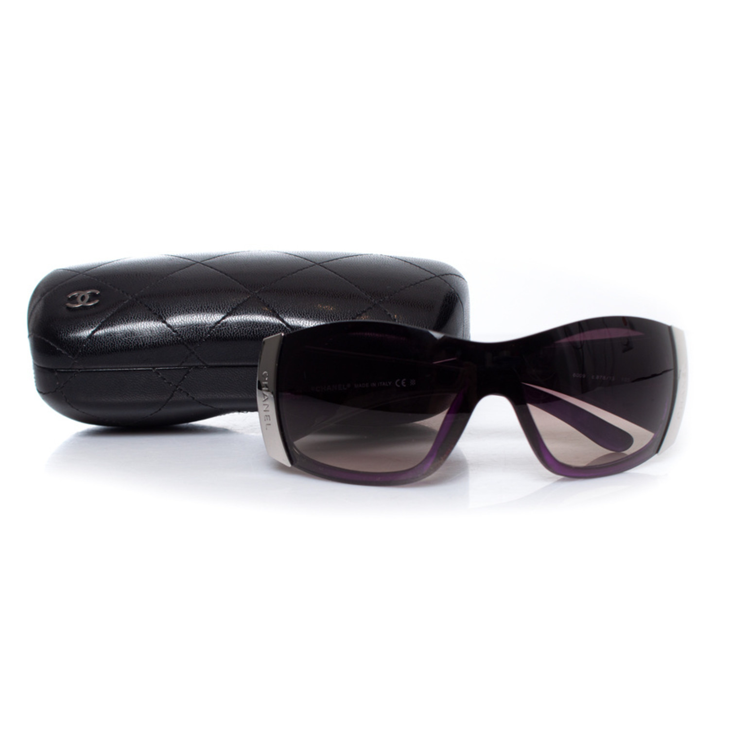 Chanel, Purple gradient quilted shield sunglasses - Unique  display picture 3