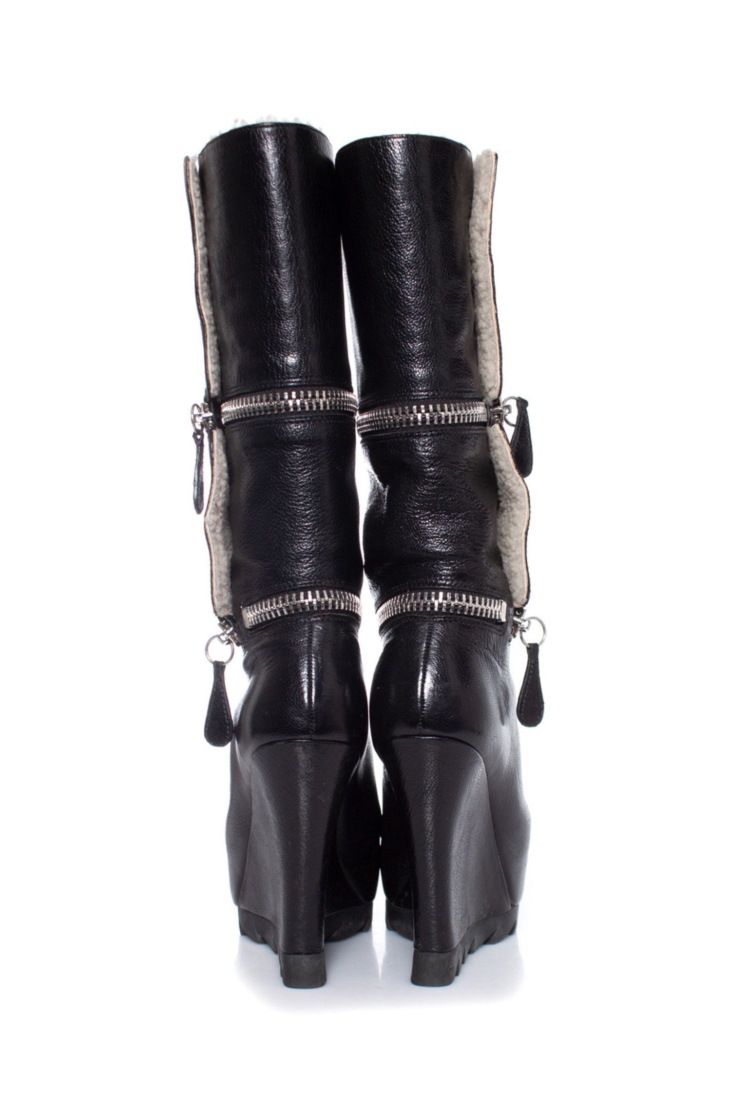 Camilla Skovgaard, 3 in 1 leather zip wedge boots - Unique