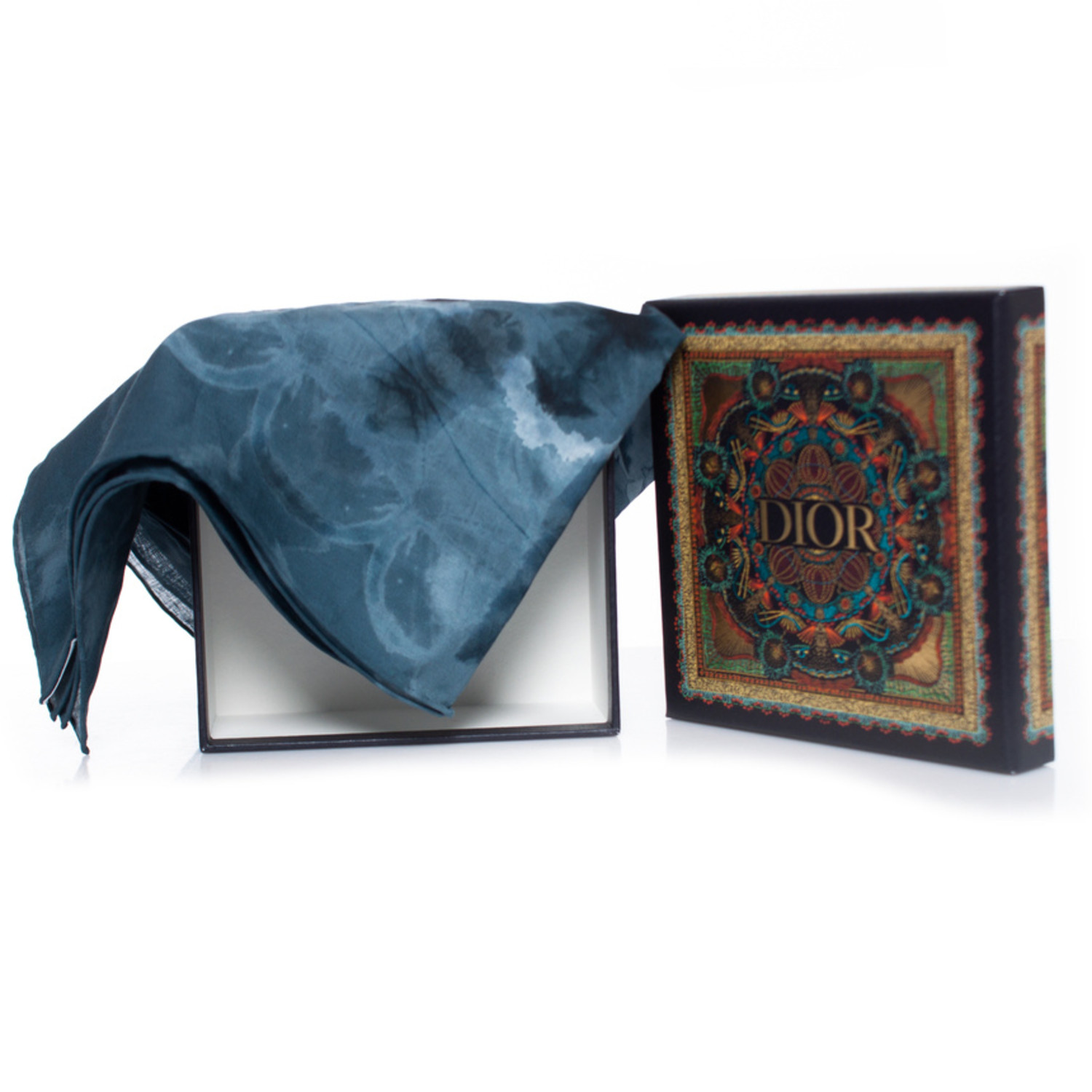 Dior, Small cotton scarf with dyed print Unique Designer Pieces